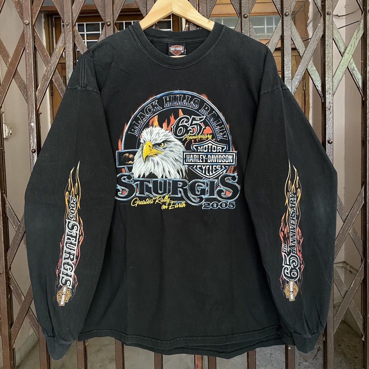 Vintage Vtg 2005 Harley Davidson Sturgis Black Hills Rally Tshirt Size US XL / EU 56 / 4 - 1 Thumbnail