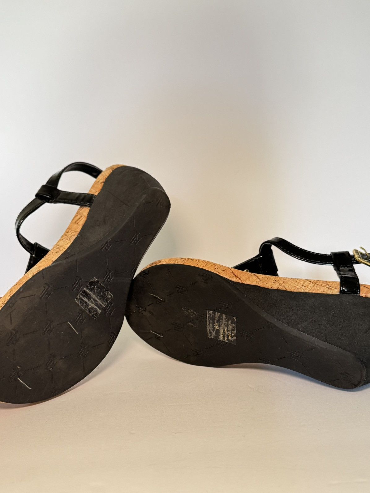 Lauren Ralph Lauren Lauren Ralph Lauren black patent cork wedge sandals Size US 6 / IT 36 - 5 Thumbnail