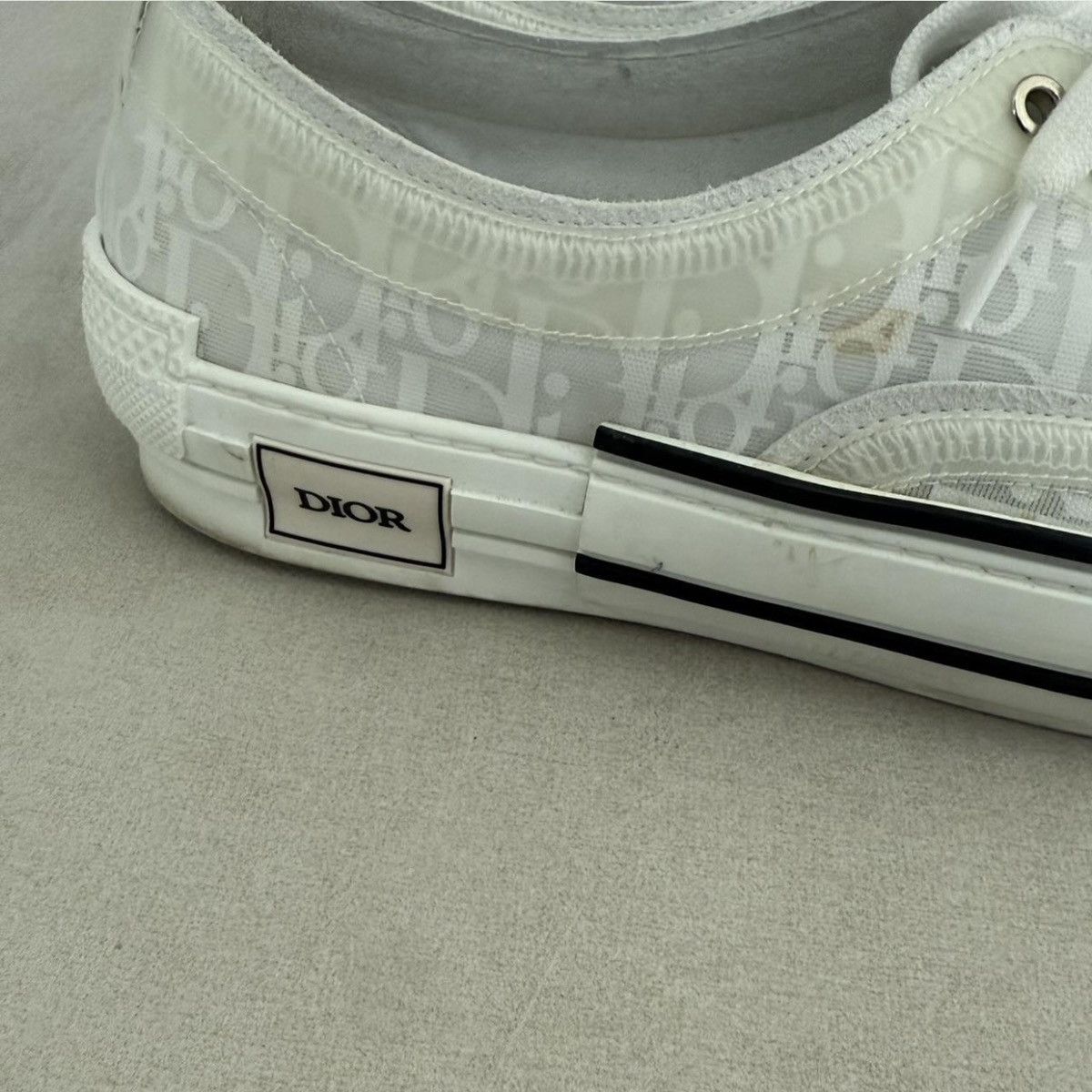Dior Dior B23 Low Oblique Canvas Sneakers Size 46 / US 13 White Size US 13 / EU 46 - 3 Thumbnail