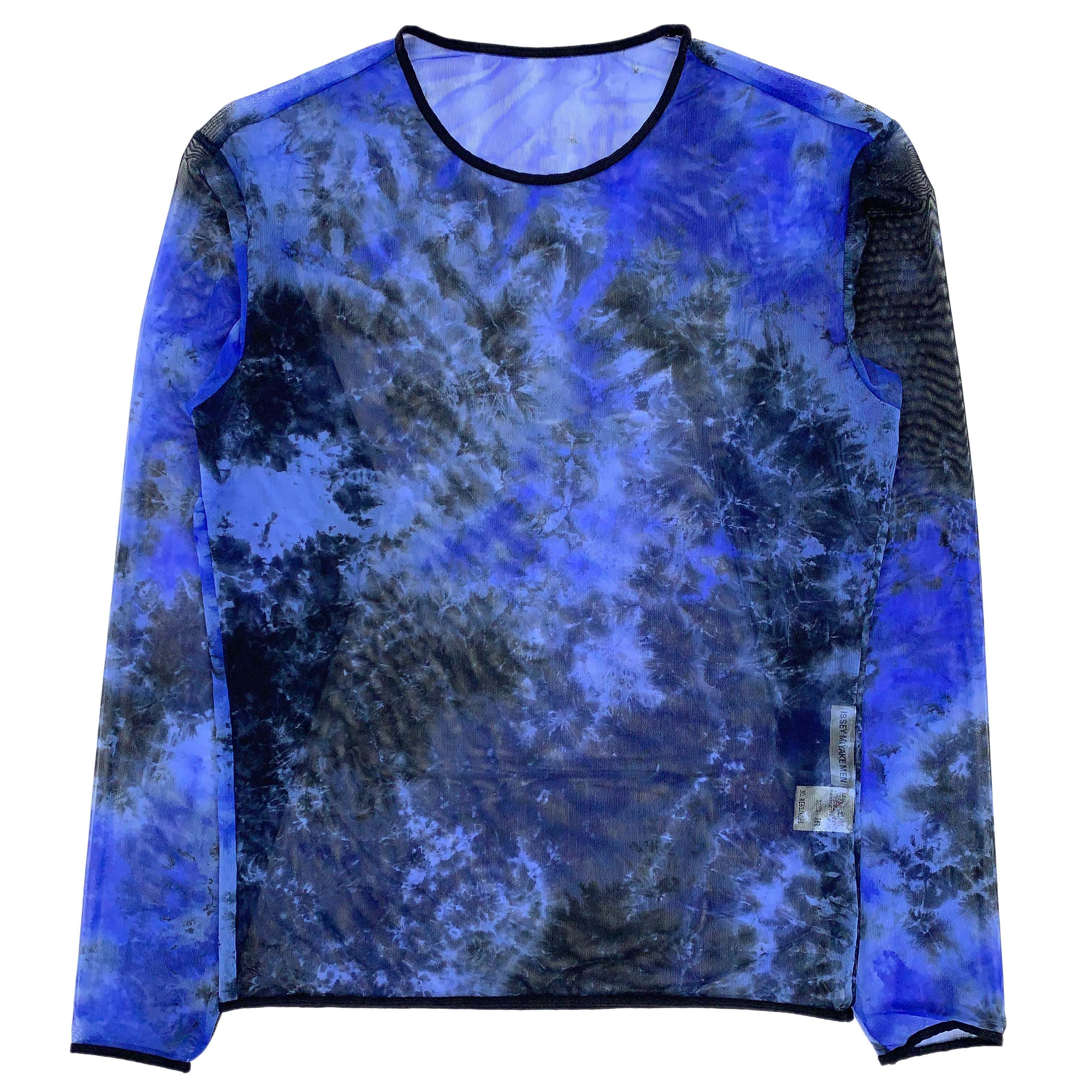 image of Issey Miyake Aw96 Tie-Dye Mesh Top in Blue, Men's (Size Medium)