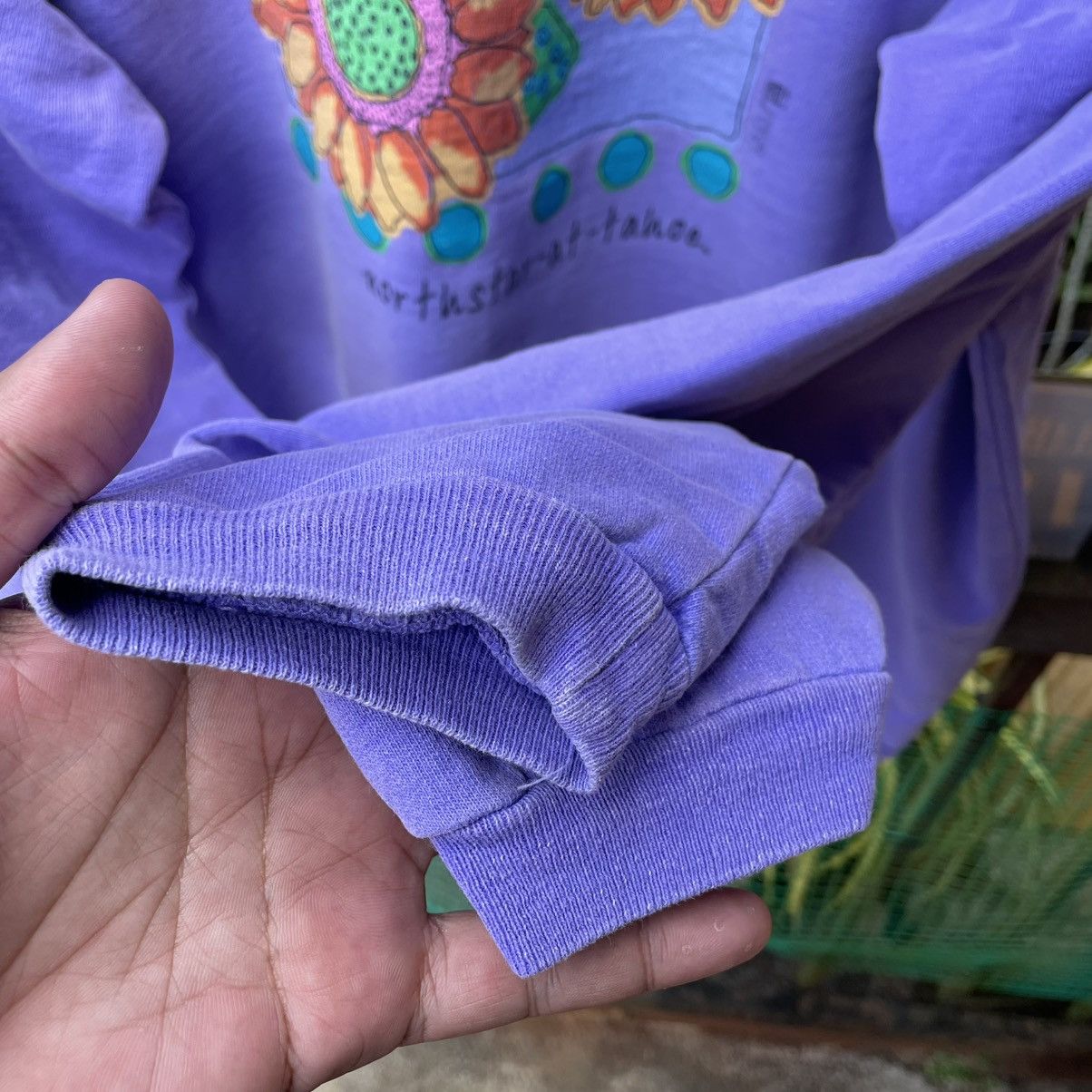 Vintage 🔥Vintage 90s North Start At Tahoe Pop Art Flower Sweatshirts Size US M / EU 48-50 / 2 - 7 Thumbnail