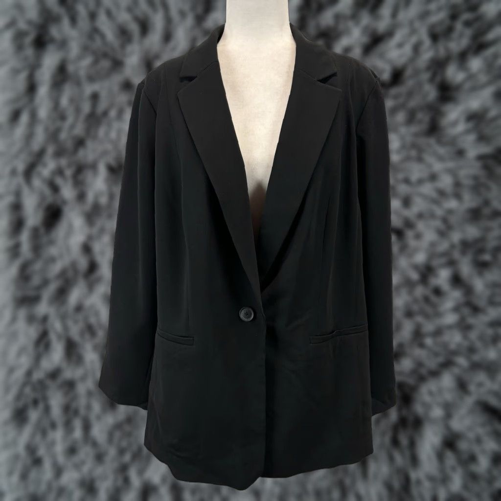 VINTAGE? No — Talbots Black Blazer Jacket 16W Women’s Blazer Plus Size Jacket Long Sleeve 2-Button Career Capsule (Women)