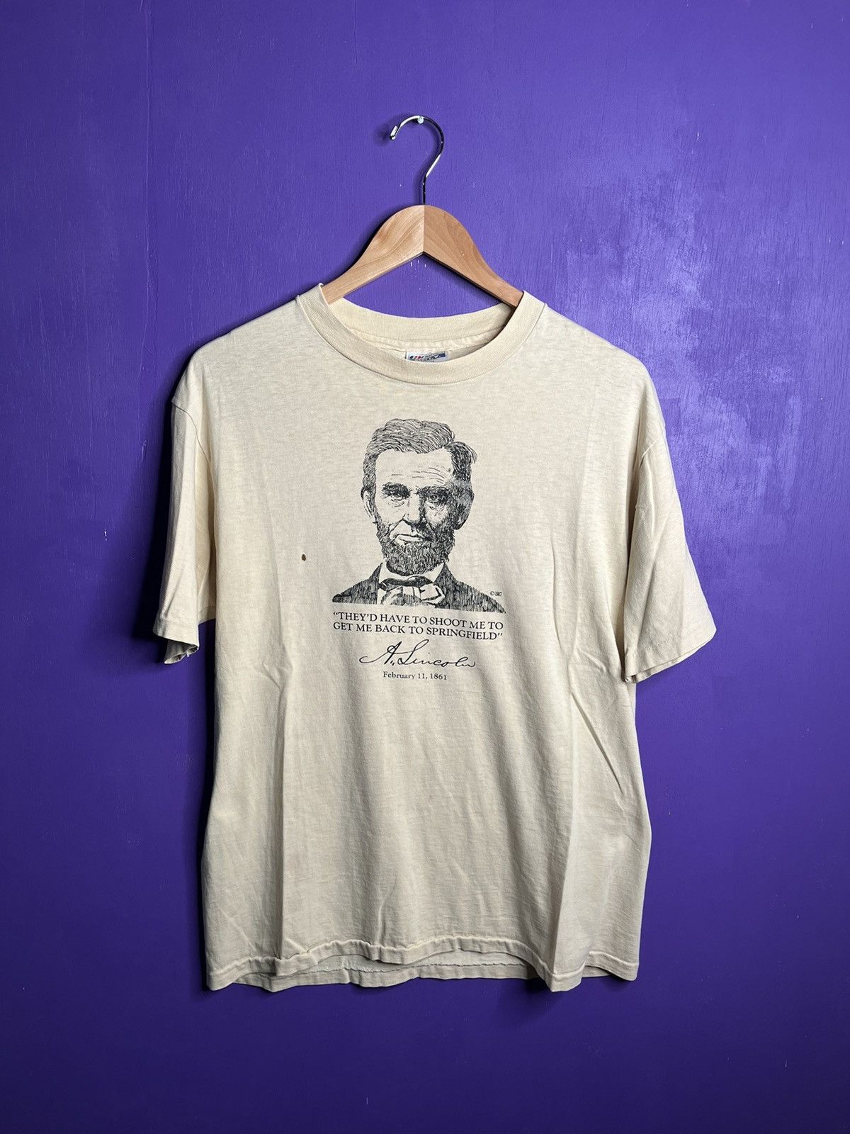 Vintage Vintage 1987 Abraham Lincoln presidential shirt Size US M / EU 48-50 / 2 - 1 Thumbnail