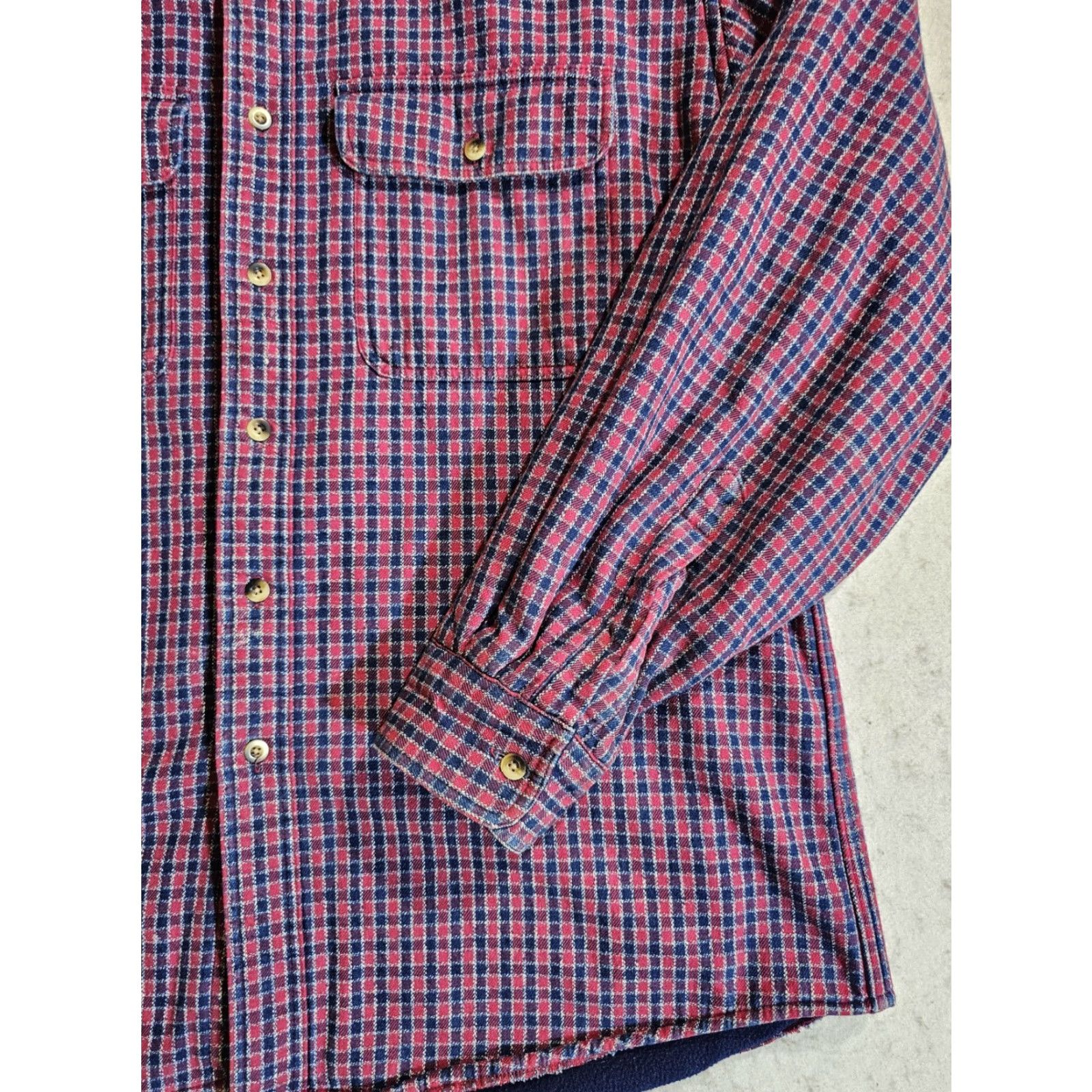 Vintage VINTAGE L.L. Bean Shirt Shacket Plaid Flannel Fleece Lined Mens Large Red/Blue Size US L / EU 52-54 / 3 - 6 Thumbnail