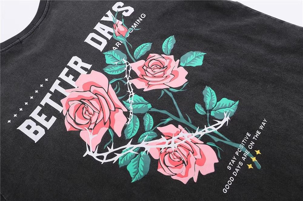 Japanese Brand × Vintage Rose print fashion trend loose washed distressed tee Size US M / EU 48-50 / 2 - 3 Thumbnail