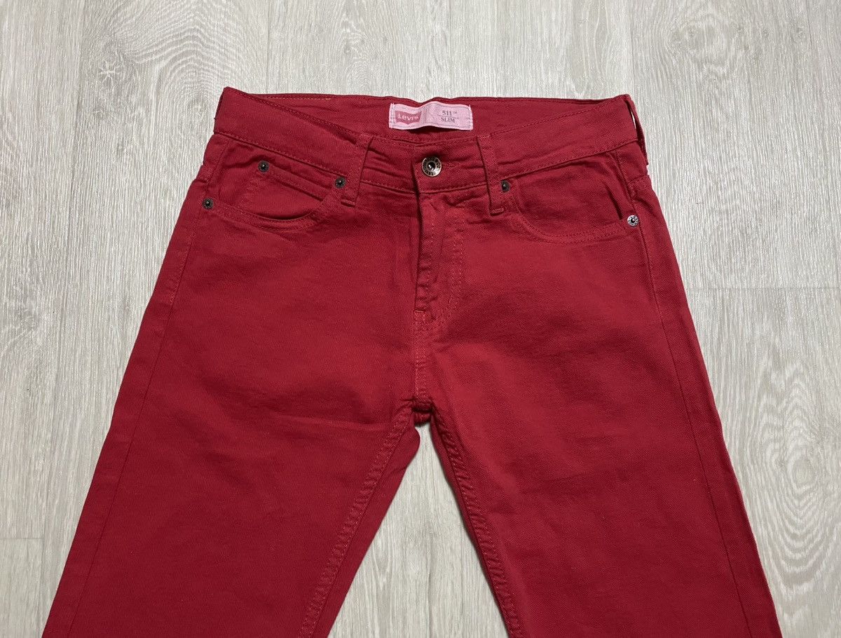 Levi's Women’s Junior Levi’s 511 Slim Vintage Red Jeans Denim Size 28" / US 6 / IT 42 - 10 Thumbnail
