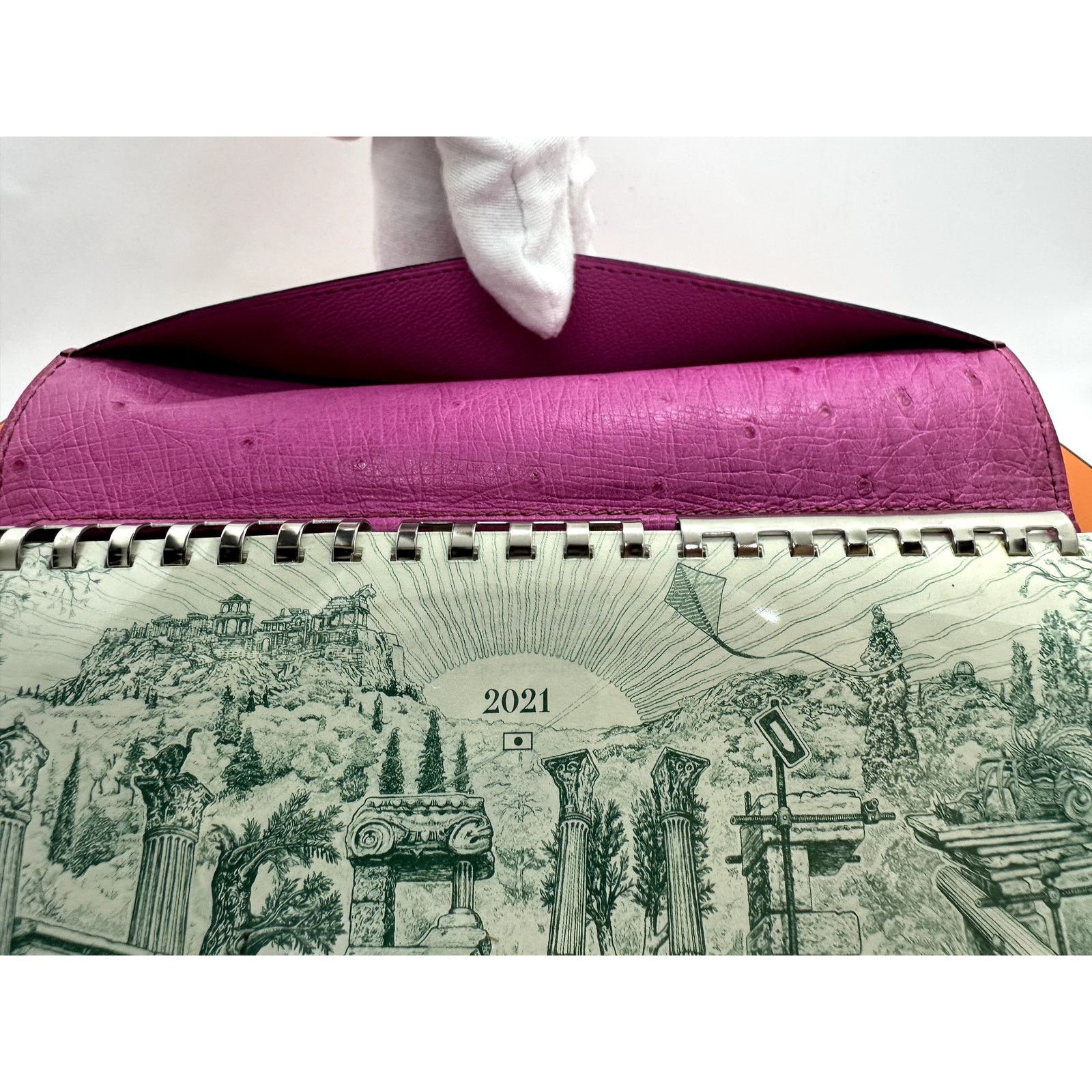 Hermes HERMES Globetrotter NotebookAgenda Ostrich Pink-RARE EUCwbox Size ONE SIZE - 16 Thumbnail