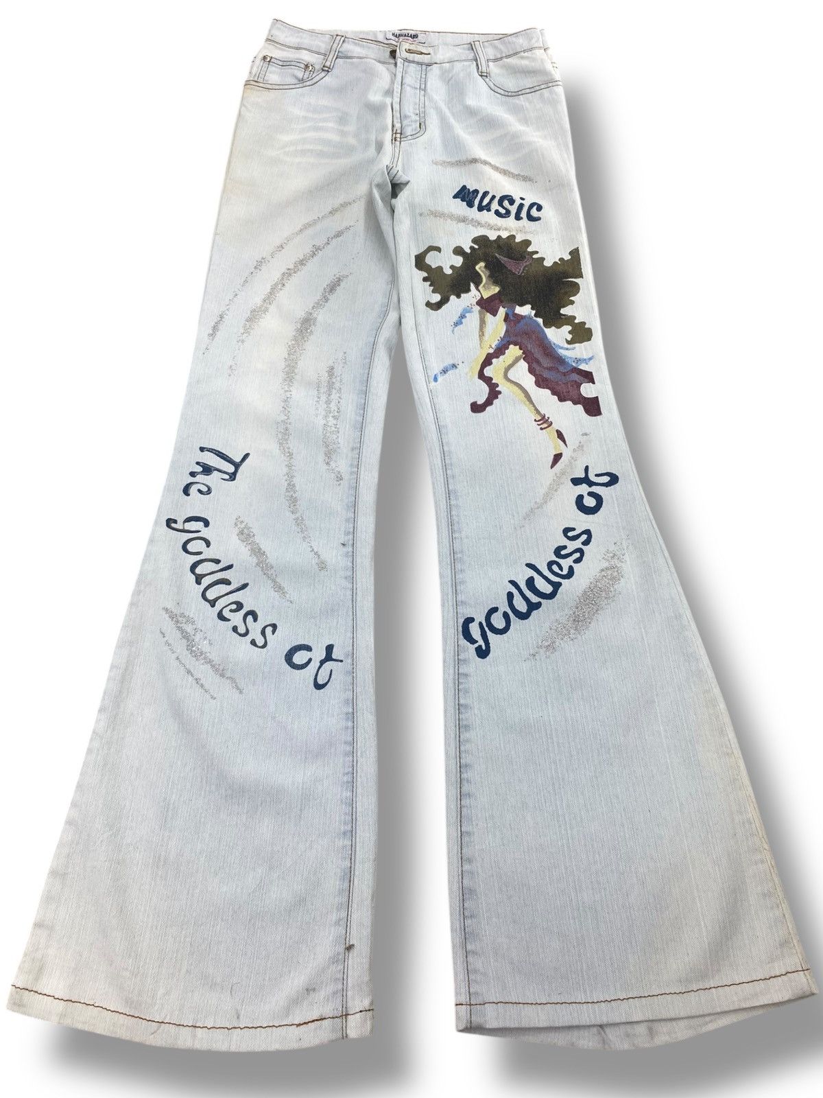 Japanese Brand Japanese Brand Hand Painted Style Flare Jeans Size US 26 / EU 42 - 1 Thumbnail