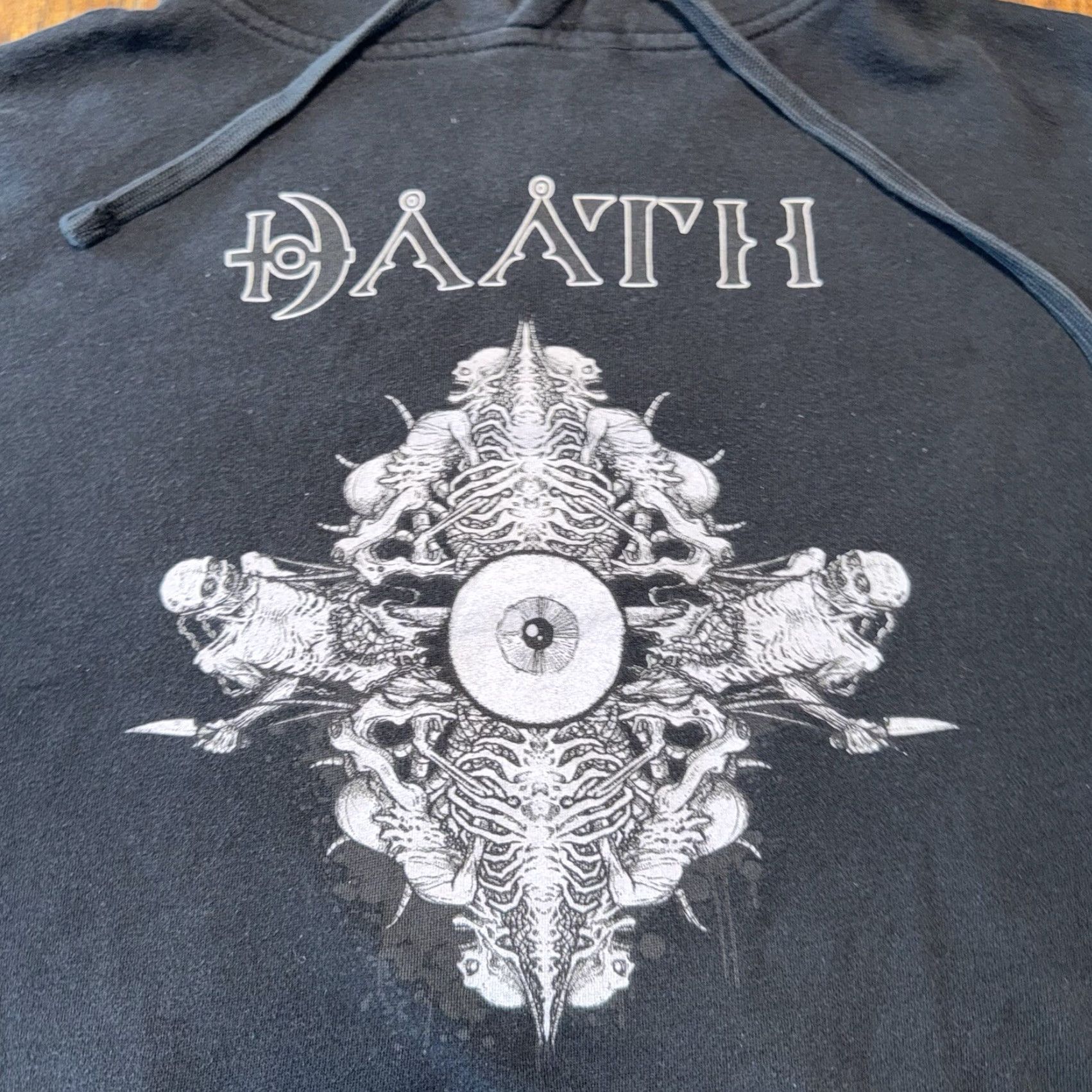 Vintage VINTAGE Daath Hoodie Metal Band Black XL Man Pullover Hooded Graphic Print Skull Logo Size US XL / EU 56 / 4 - 3 Thumbnail