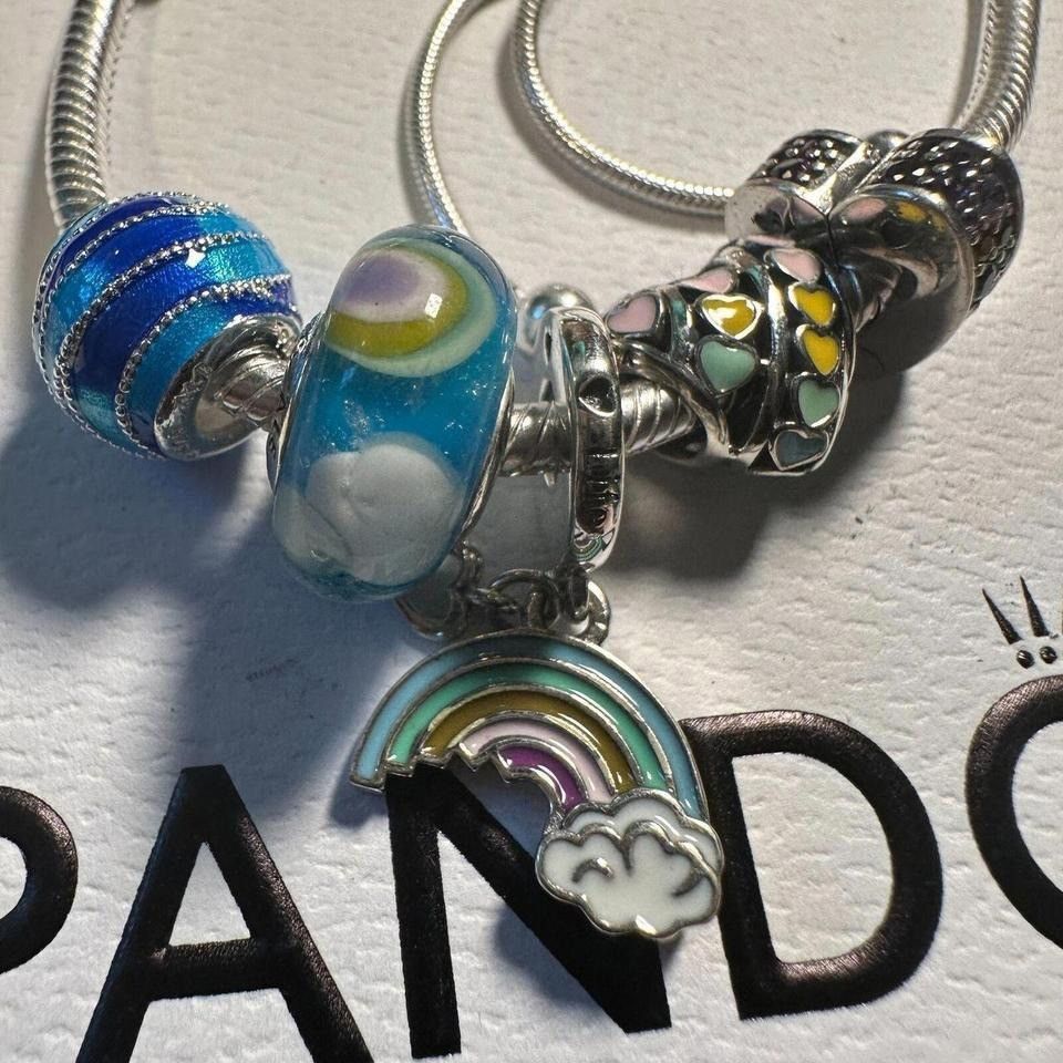 pandora Pandora Genuine SLIDER CHAIN Bracelet, 5 Charm OVER THE RAIN Size ONE SIZE - 2 Thumbnail