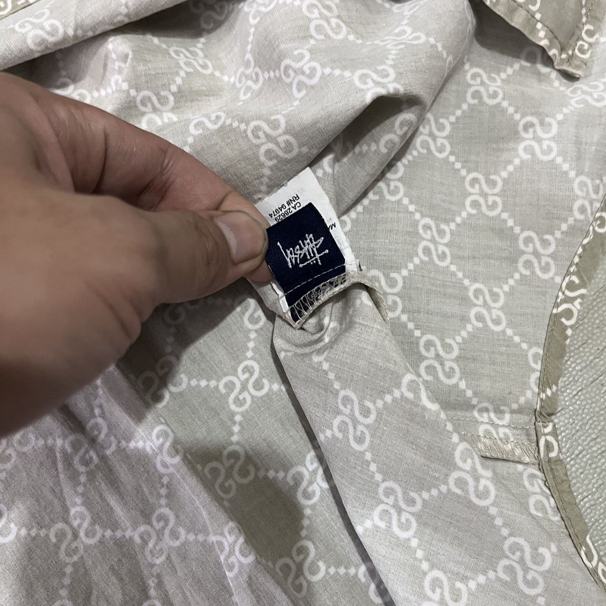 Stussy 2000s Stussy rip off Gucci (STUCCI) shirt monogram Size US L / EU 52-54 / 3 - 6 Thumbnail