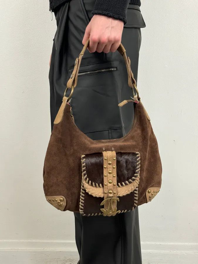Just Cavalli AW2008 Cavalli Brown Suede Leather Handle Bag Size ONE SIZE - 3 Thumbnail