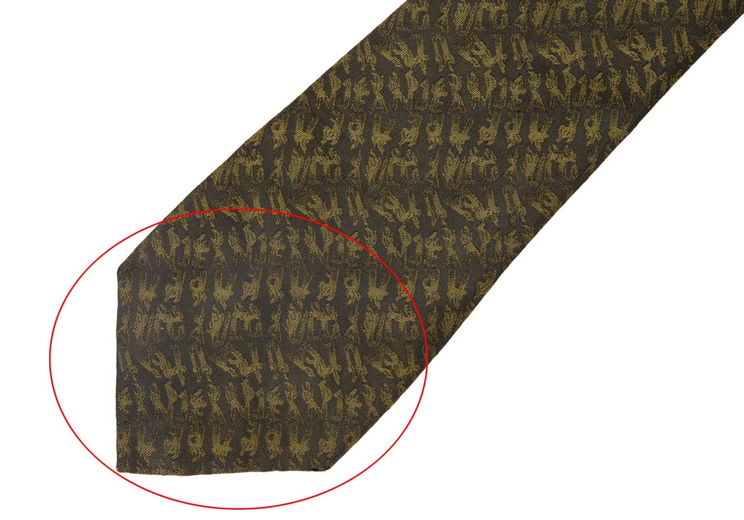 Jean Paul Gaultier Silk Jacquard Tie in Green Size ONE SIZE - 3 Thumbnail