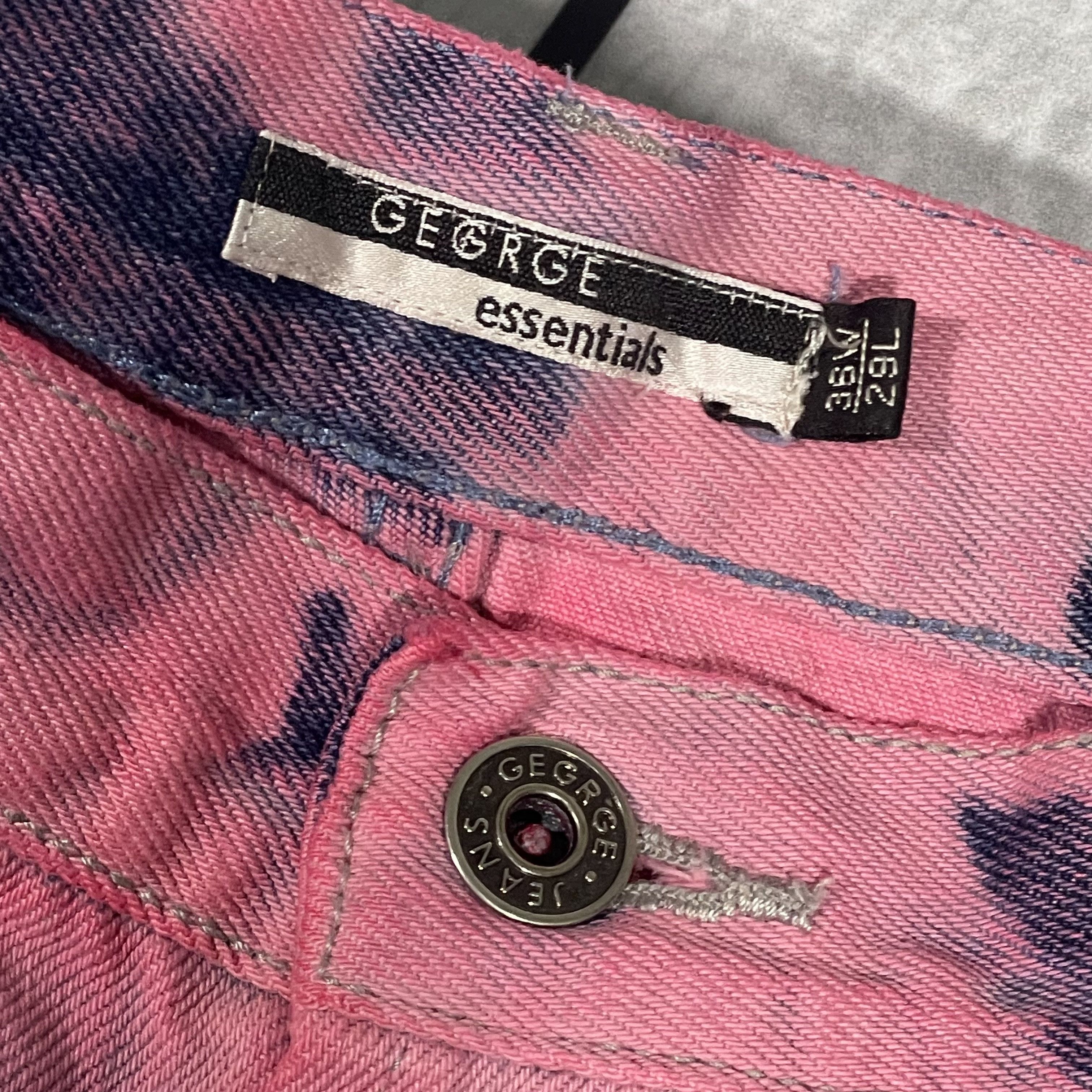 George Custom Reworked Denim Jeans Dragon – Unique Acid Wash Finish Size US 36 / EU 52 - 12 Thumbnail