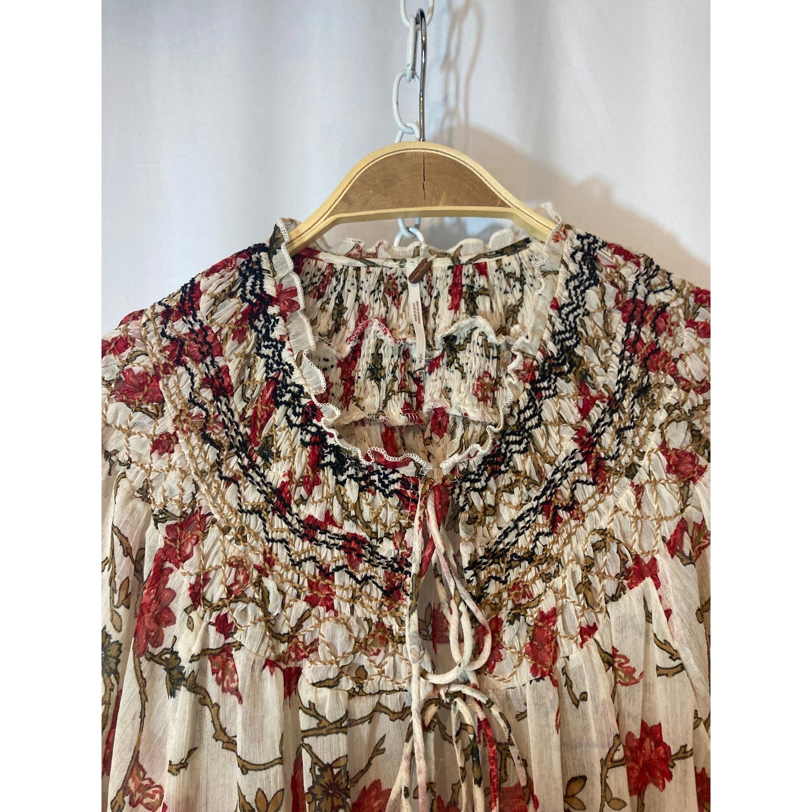 Free People Free People Keeping Up with Kara Ivory Floral Tunic Top Size S / US 4 / IT 40 - 11 Thumbnail