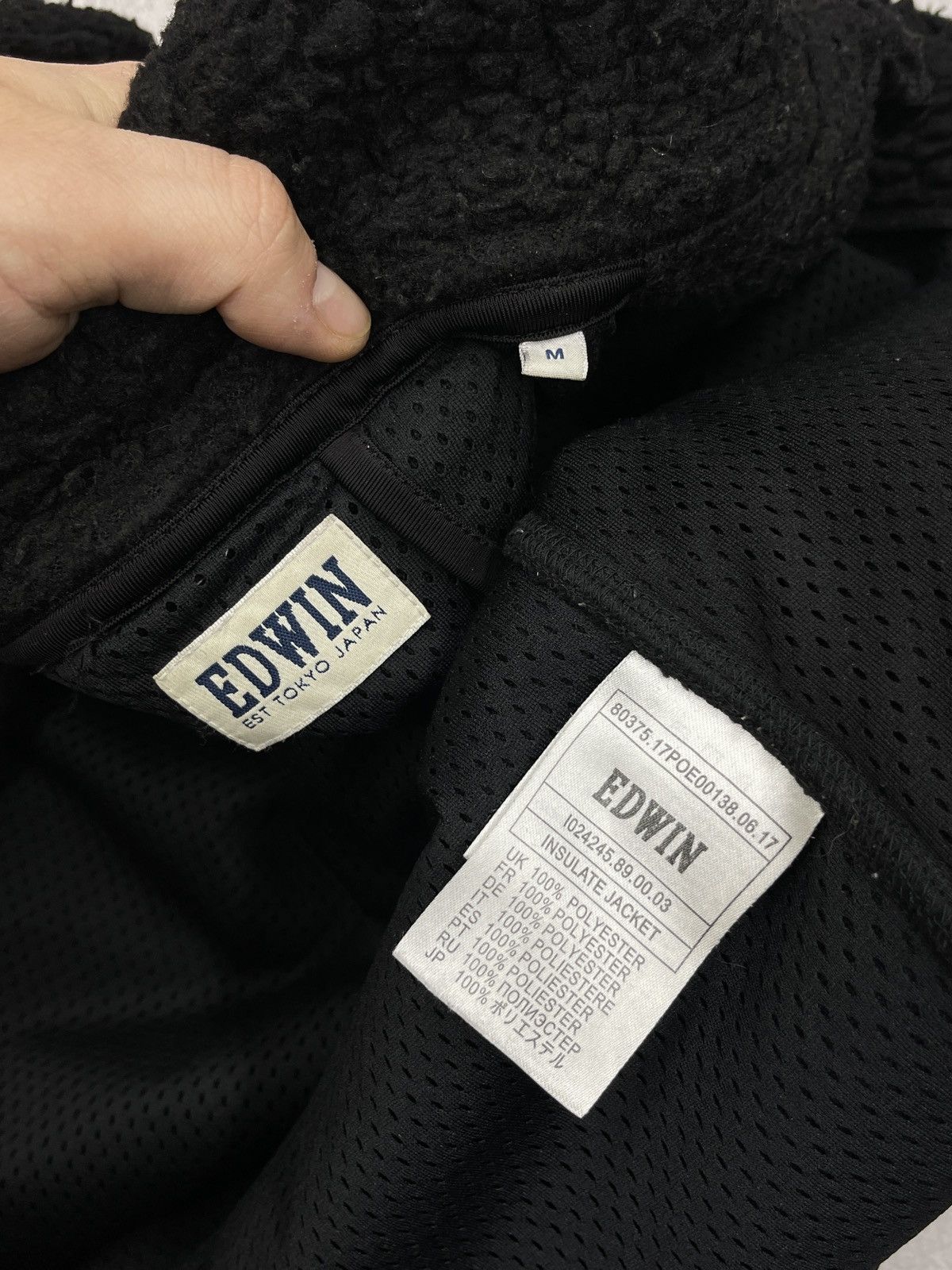 Edwin × Japanese Brand × Vintage Vintage Edwin Insulate Fleece Jacket Black Big Logo Japanese Size US M / EU 48-50 / 2 - 12 Thumbnail