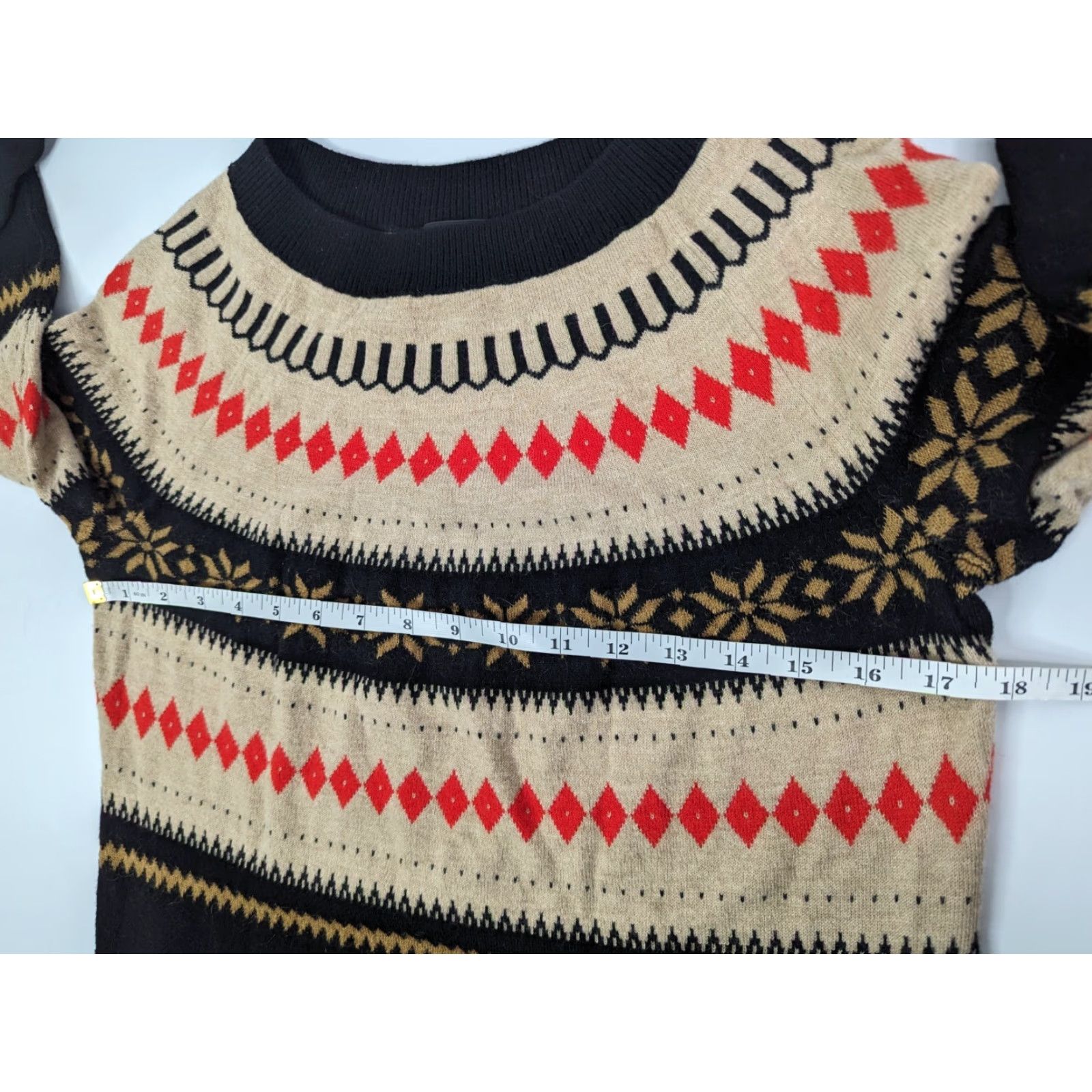 Talbots Talbots Sweater Knit Wool Mohair Nylon Fair Isle Raglan Sleeve Round Neck Multicolor Ski Casual Travel Womens Petite M Size M / US 6-8 / IT 42-44 - 7 Thumbnail