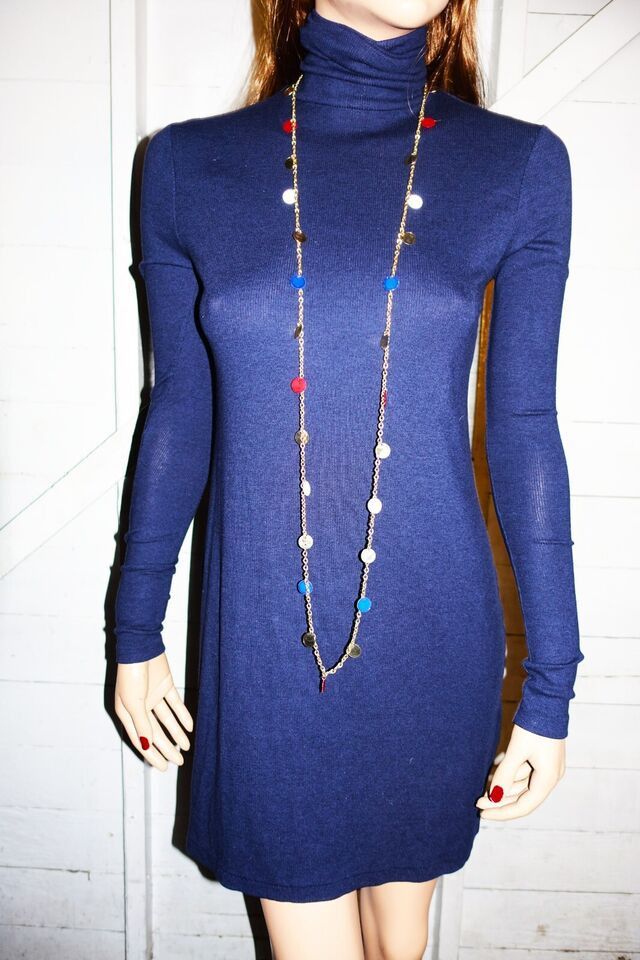 Polo Ralph Lauren Polo Ralph Lauren Navy Blue Sweater Dress S Size S / US 4 / IT 40 - 2 Thumbnail