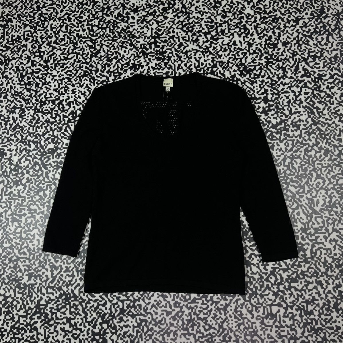 Ferre Vintage Y2K Ferre Gianfranco Luxury Big Logo Mesh Sweater Size S / US 4 / IT 40 - 3 Thumbnail