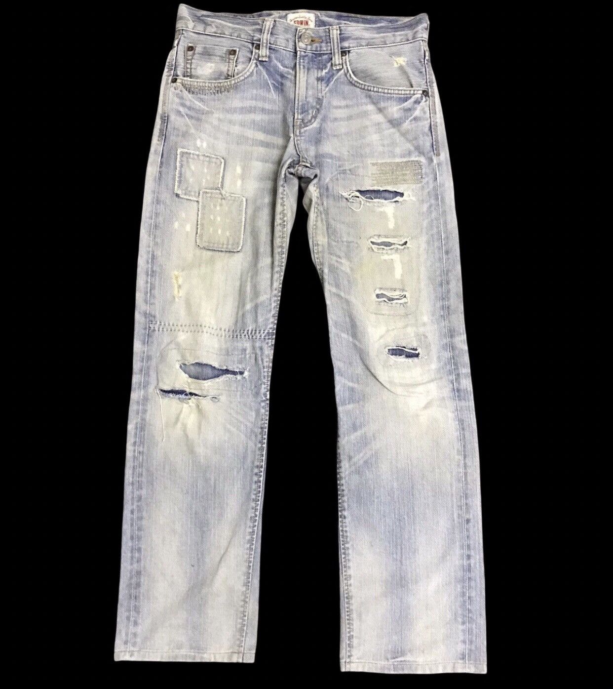 Edwin D125 Vintage EDWIN Light Wash Distressed Jeans Size US 32 / EU 48 - 1 Thumbnail