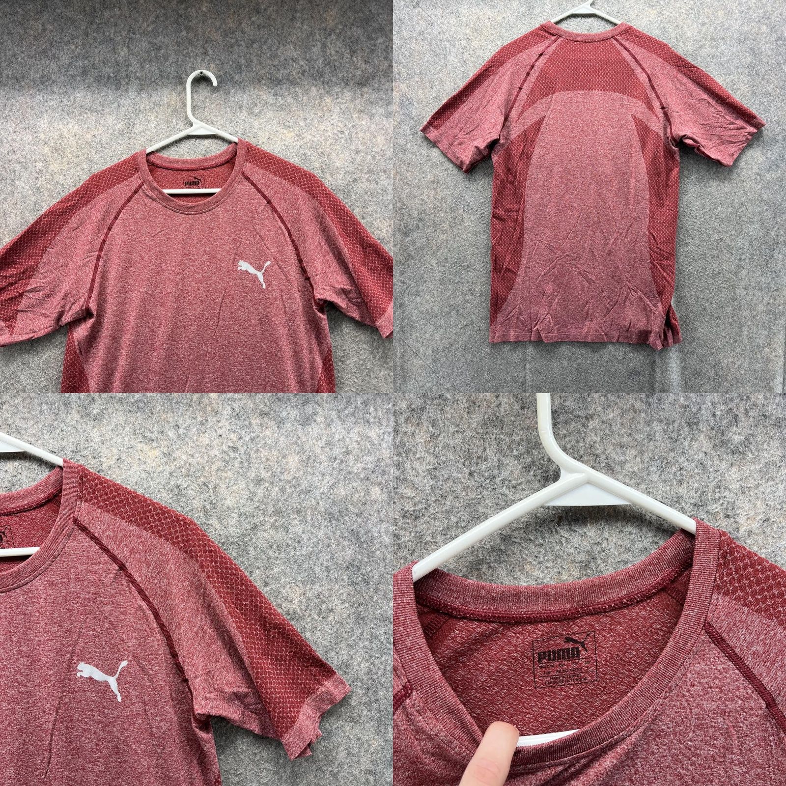 Puma PUMA Shirt Men Large Red Athletic Training Gym Crewneck Soccer Polyester Jersey Size US L / EU 52-54 / 3 - 8 Thumbnail