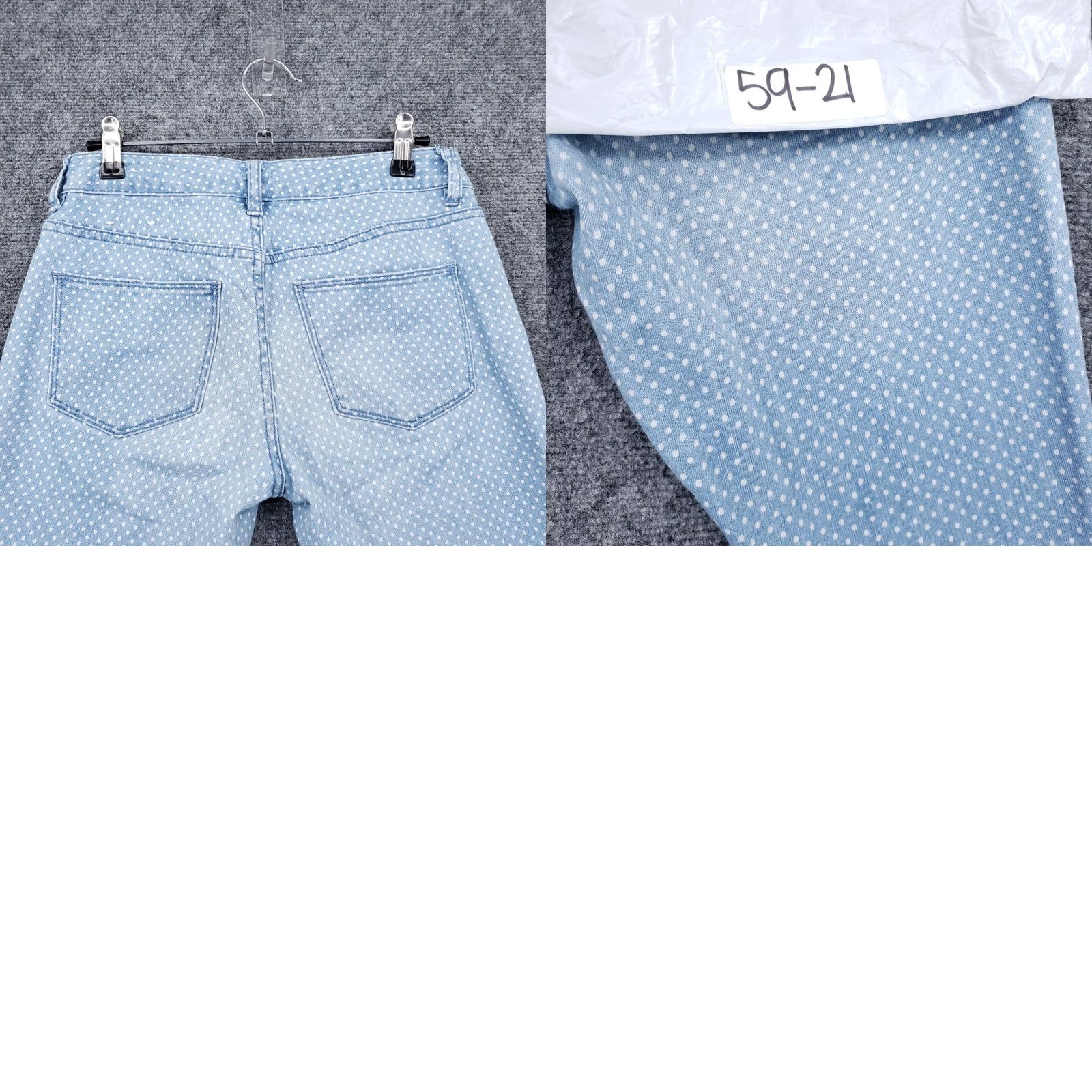 Vintage The Limited Jeans Womens 2 Blue Skinny Low Rise Light Wash Polka Dots Zip Fly Size 26" / US 2 / IT 38 - 9 Thumbnail