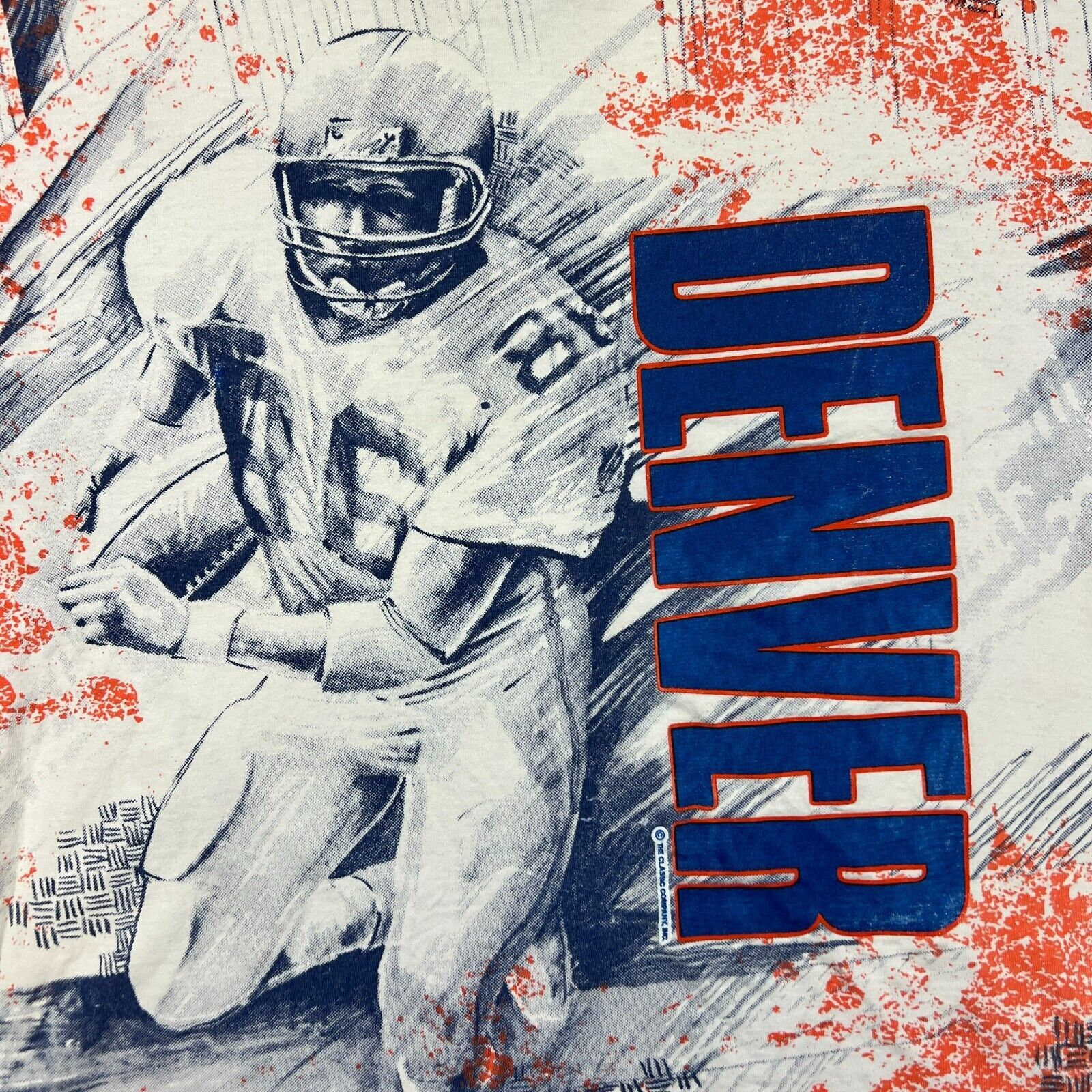 NFL × Vintage VTG 90s Denver Broncos T Shirt AOP USA Single Stitch NFL Tee Size US XL / EU 56 / 4 - 2 Thumbnail