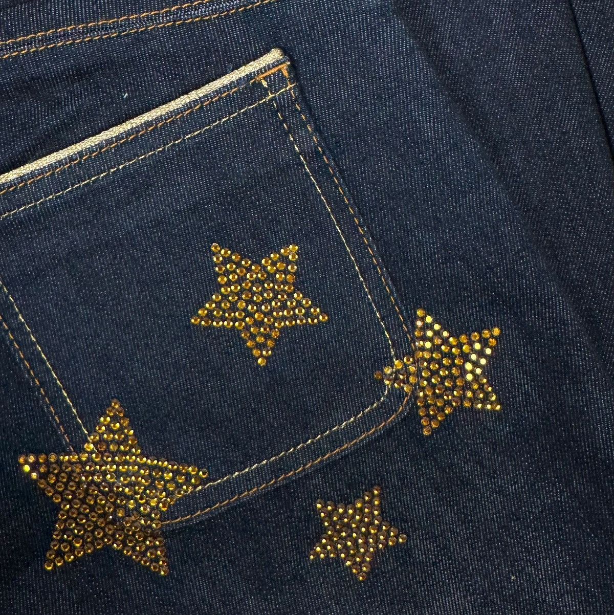 John Galliano Galliano Glitzy Jeans Bootcut Sequin Stars size 25 Size 25" / US 0 / IT 36 - 12 Thumbnail