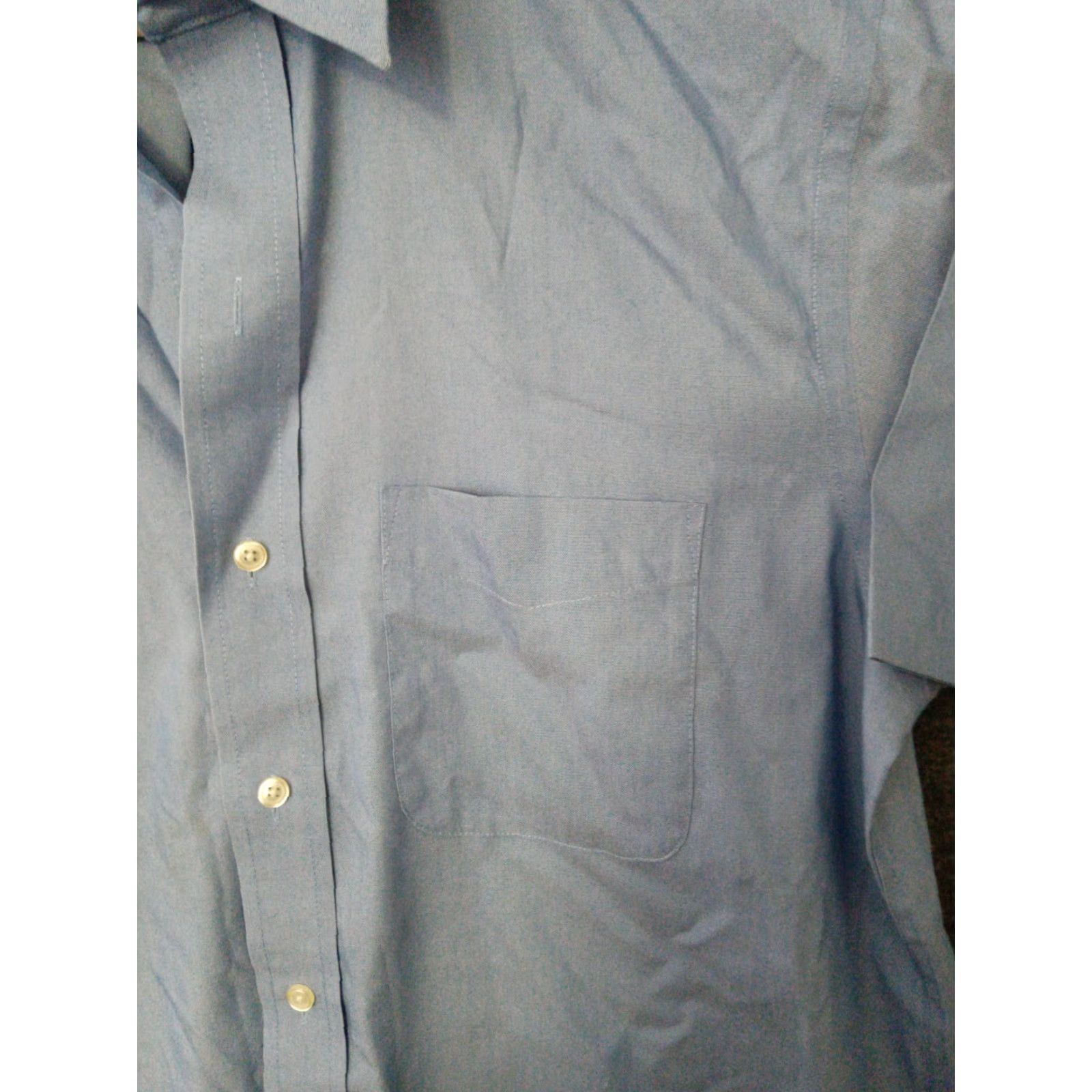 Roundtree & Yorke Roundtree & Yorke Shirt Men’s Button-Up Half Sleeve L Blue Solid 40 in Chest Regular Fit Casual Travel Size US L / EU 52-54 / 3 - 4 Thumbnail