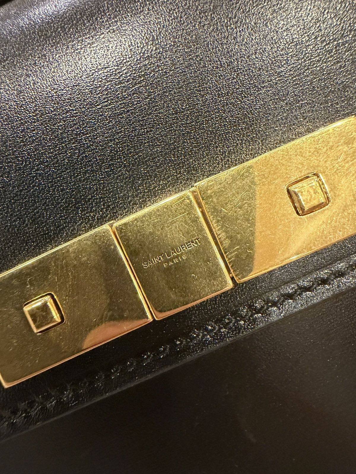 Saint Laurent Paris YSL Manhattan Shoulder Bag in Black Box Leather Mini Size ONE SIZE - 2 Thumbnail