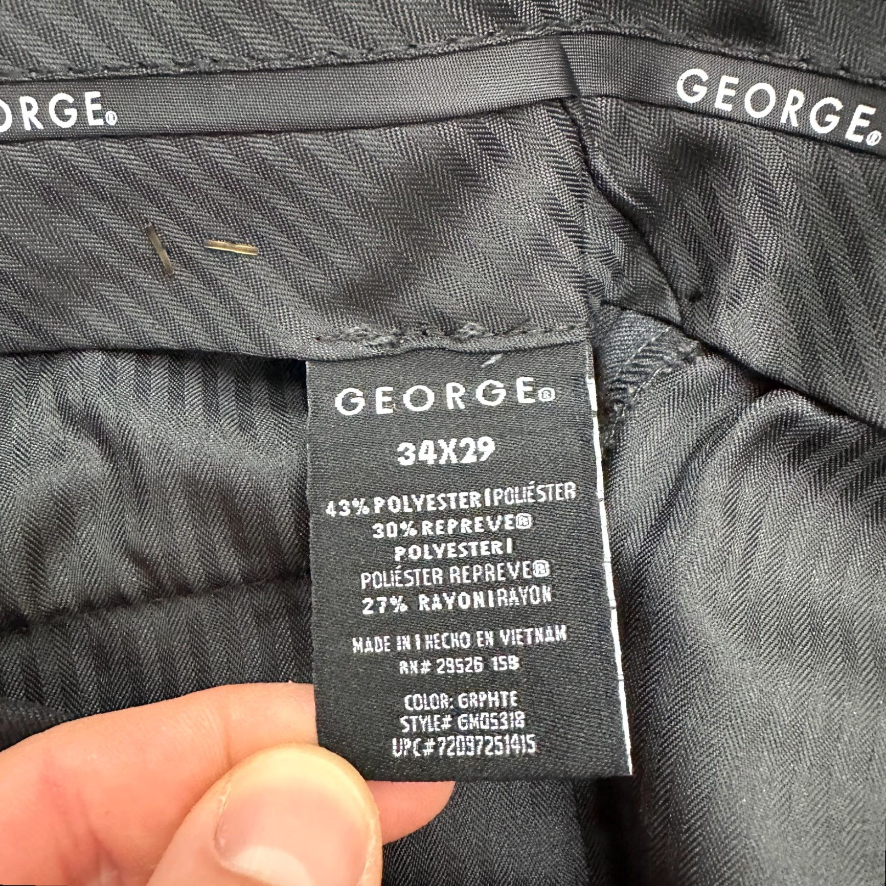 George GEORGE Dress Pants Men 34x29 Gray Flat Front Straight Leg Workwear Business Casual Size 34 Mens Gray Pants Size US 34 / EU 50 - 7 Thumbnail