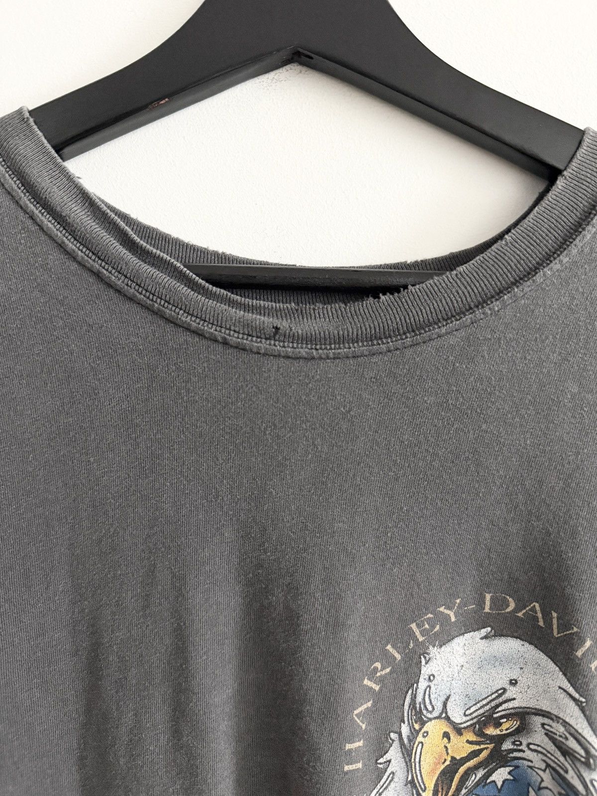 Harley Davidson RARE! 1990s Harley Davidson USA Eagle Distressed Tee Size US XXL / EU 58 / 5 - 5 Thumbnail