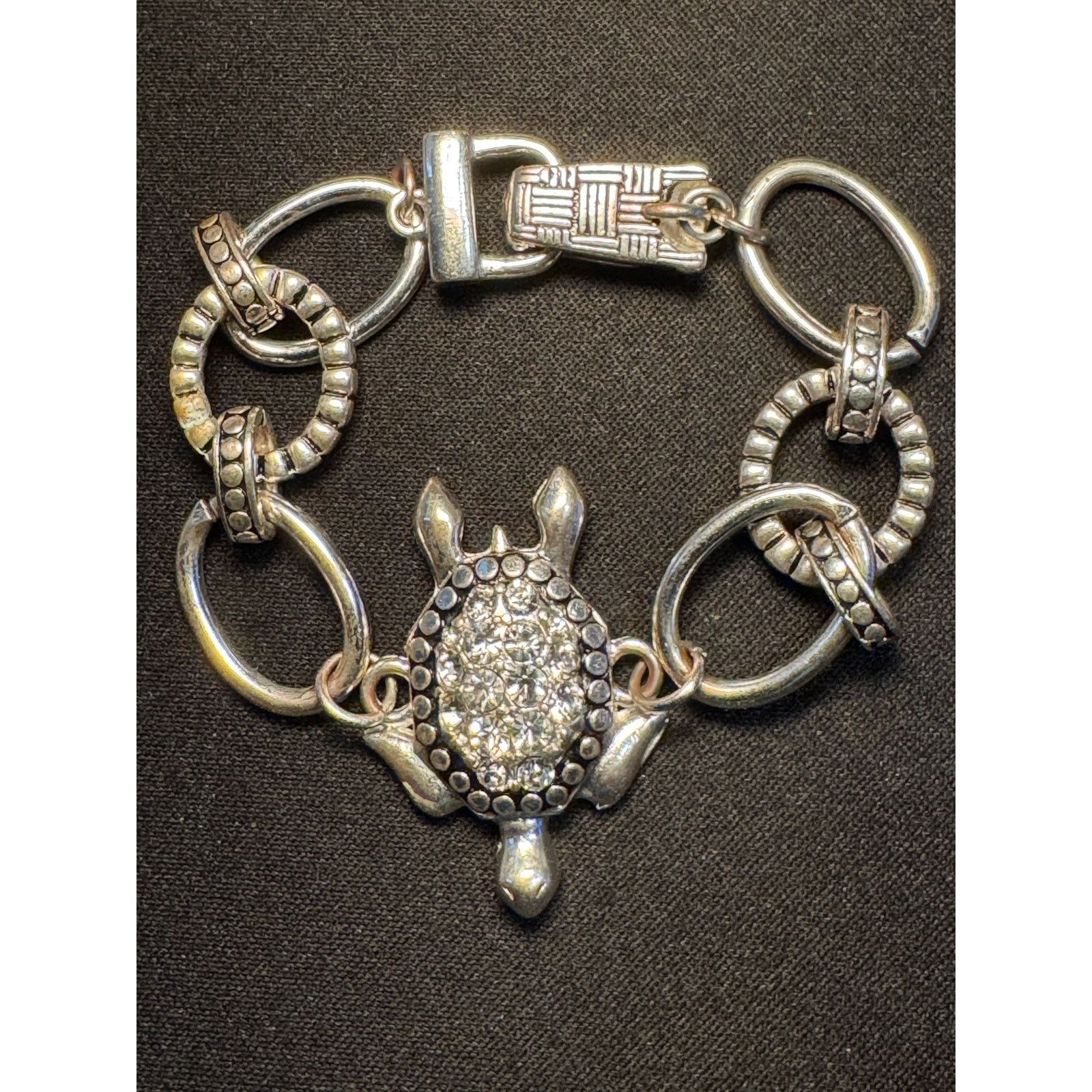 Other Vintage Silver Tone Turtle w/ Rhinestones Size 6.5 Size ONE SIZE - 1 Thumbnail