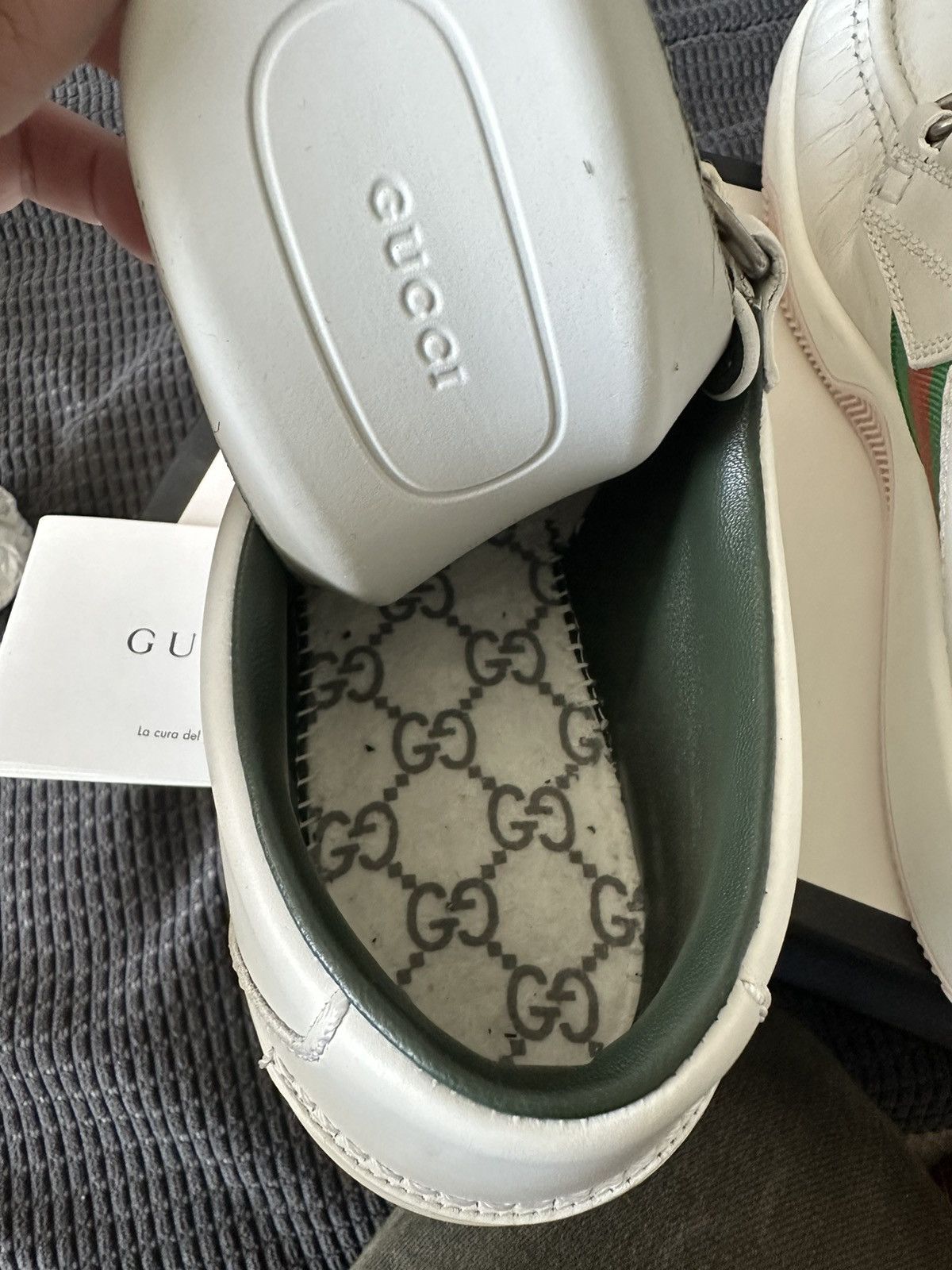 Gucci GUCCI White Web Lace Up Leather Agrado Boat Shoes Size 9-9.5 Size US 9 / EU 42 - 4 Thumbnail