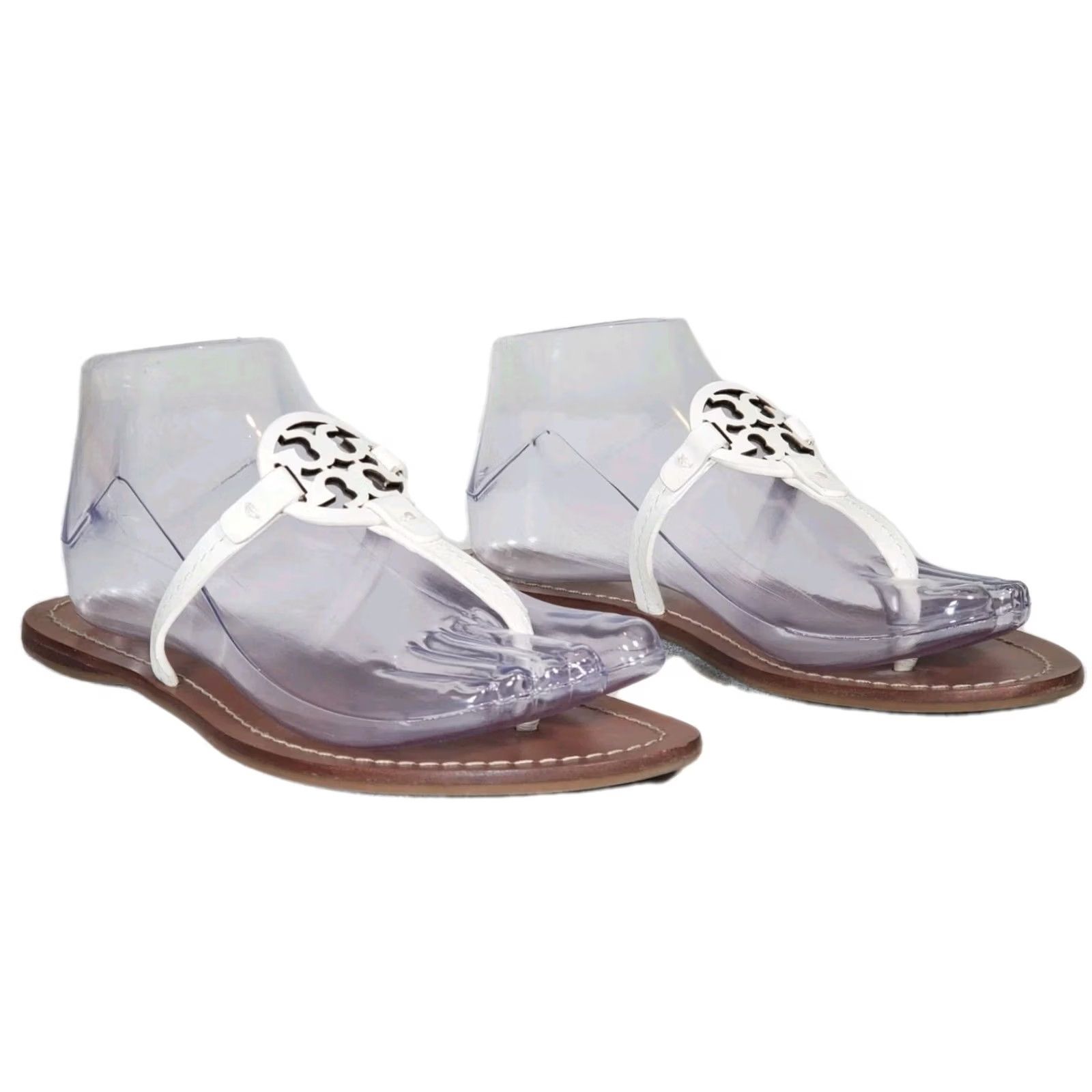 Tory Burch Tory Burch Gabriel Flat Thong Sandals Ivory Vegan Leather 57075 Women US 7.5 Flat Sandal Size US 8 / IT 38 - 2 Thumbnail