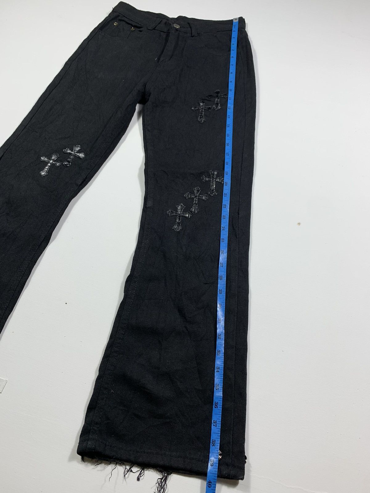 Isamu Katayama Backlash Crazy Sick Cross Gothic punk Unknown Flare Jeans Like CH Size US 28 / EU 44 - 10 Thumbnail
