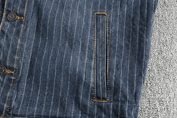 Other American Retro Striped Old Vintage Washed Denim Jacket Size US L / EU 52-54 / 3 - 5 Thumbnail