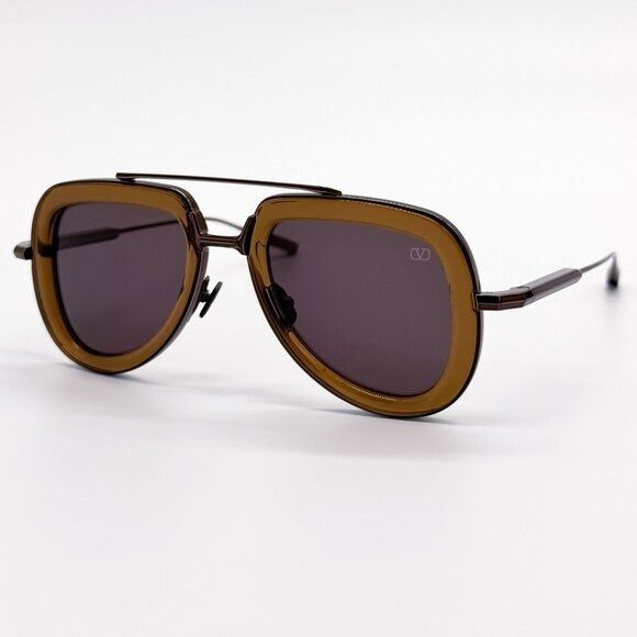 Valentino NEW VALENTINO SUNGLASSES VLS-129D BROWN MEN AVIATOR EYEWEAR Size ONE SIZE - 1 Thumbnail