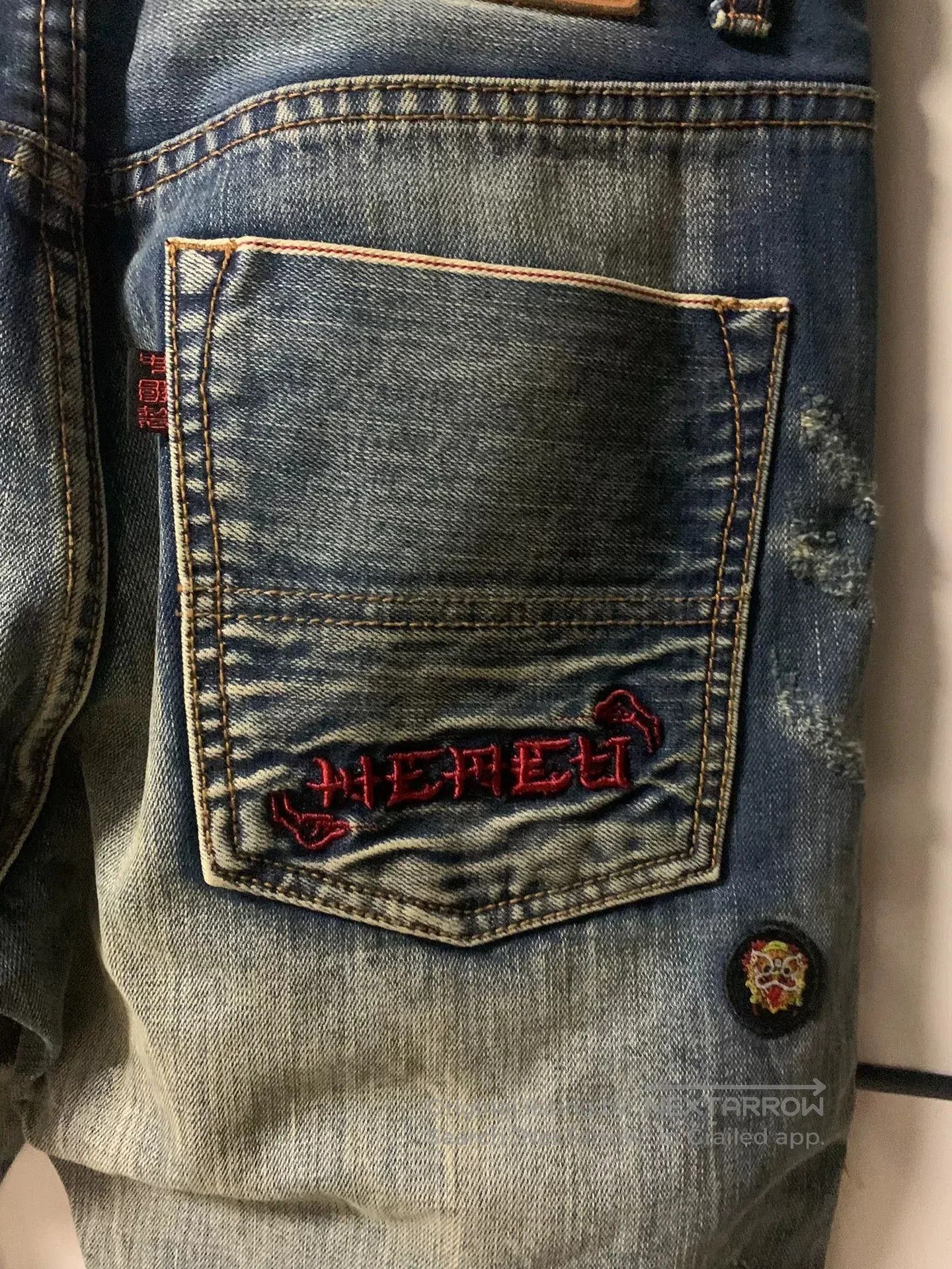 CLOT HEA ACU Distressed Raw Denim Jeans. Size US 32 / EU 48 - 6 Thumbnail