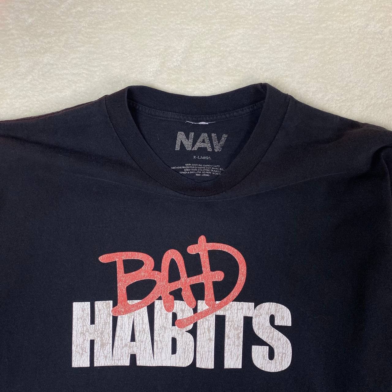 Japanese Brand × Vlone Vlone x Nav Bad Habits Black T-shirt Full Printed Size US L / EU 52-54 / 3 - 4 Thumbnail