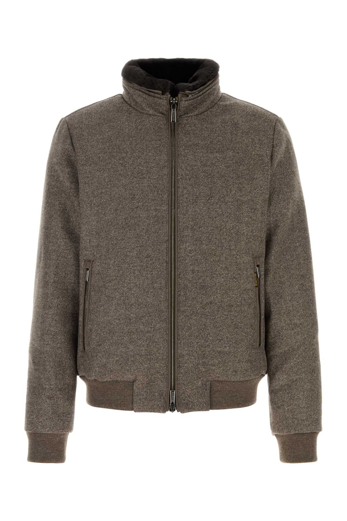 MooRER Brown Wool Bellati Bomber Jacket Size US XXL / EU 58 / 5 - 1 Thumbnail