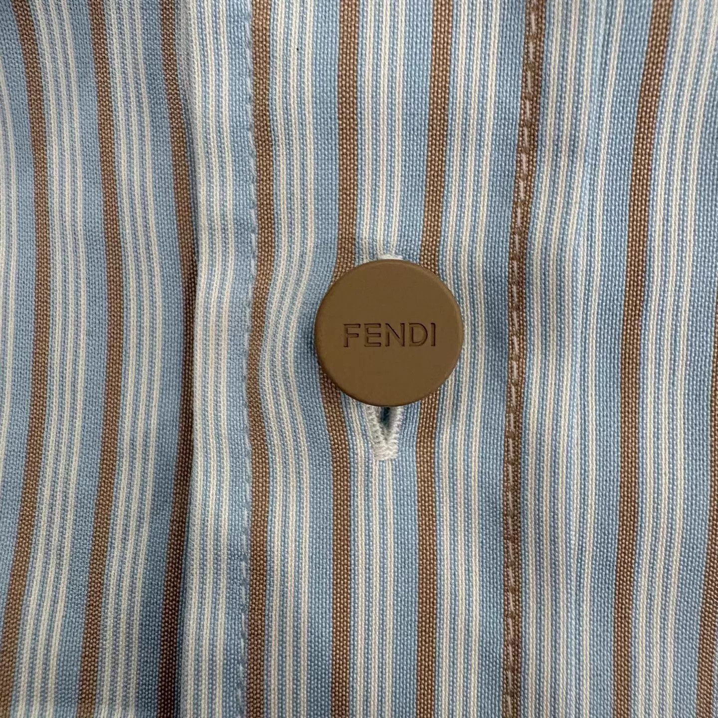 Fendi FENDI SS25 Women's Light Blue Stripe Embroidered Logo Shirt Size S / US 4 / IT 40 - 7 Thumbnail