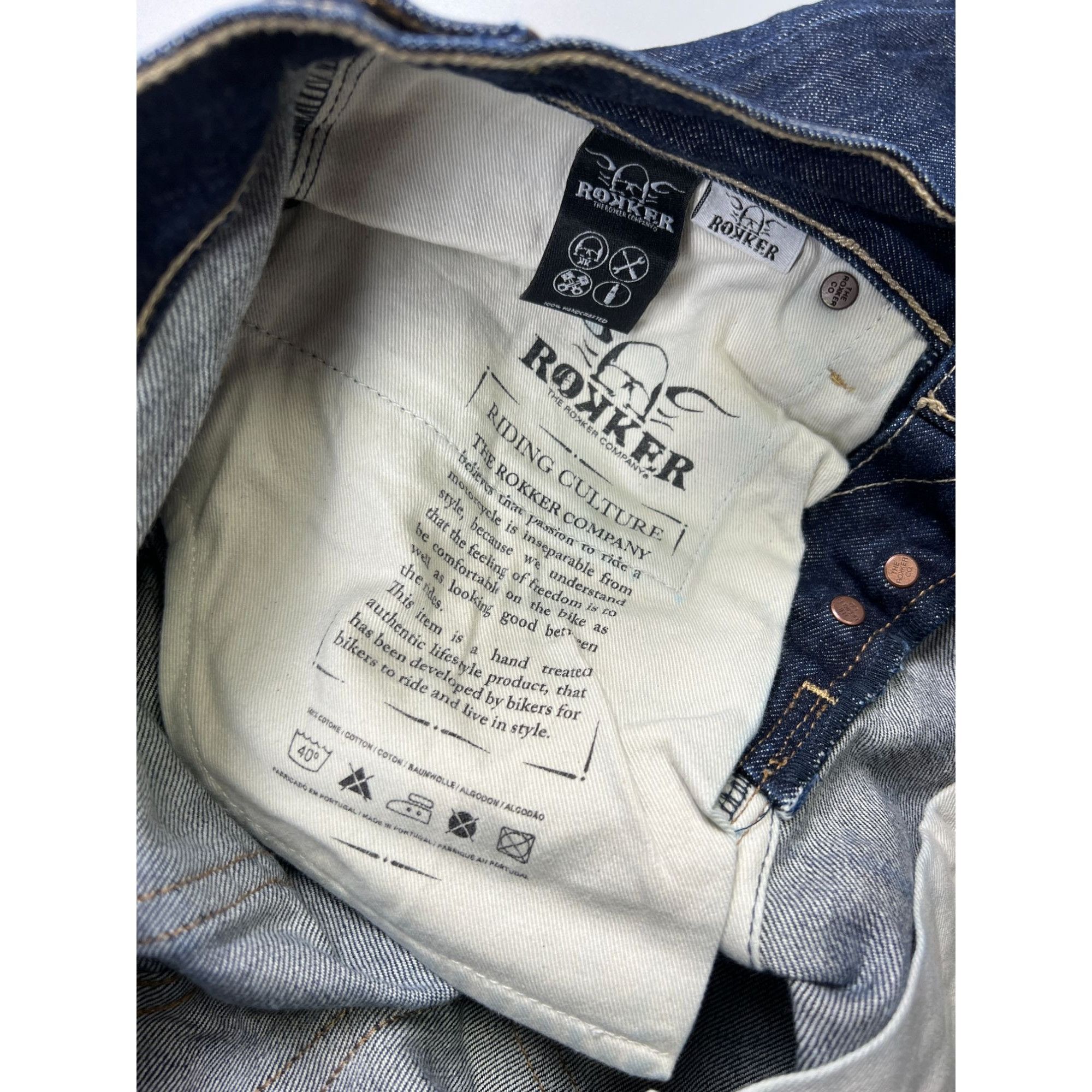 THE ROKKER COMPANY Rokker Raw Premium Selvedge Denim Jeans Pants (Y0933) Size US 31 - 11 Thumbnail