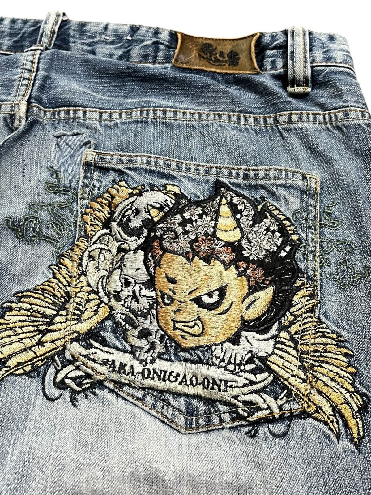Japanese Brand 1990s Big Train Osaka Japan Aka Oni Ao Oni Japanese Brand Size US 36 / EU 52 - 5 Thumbnail