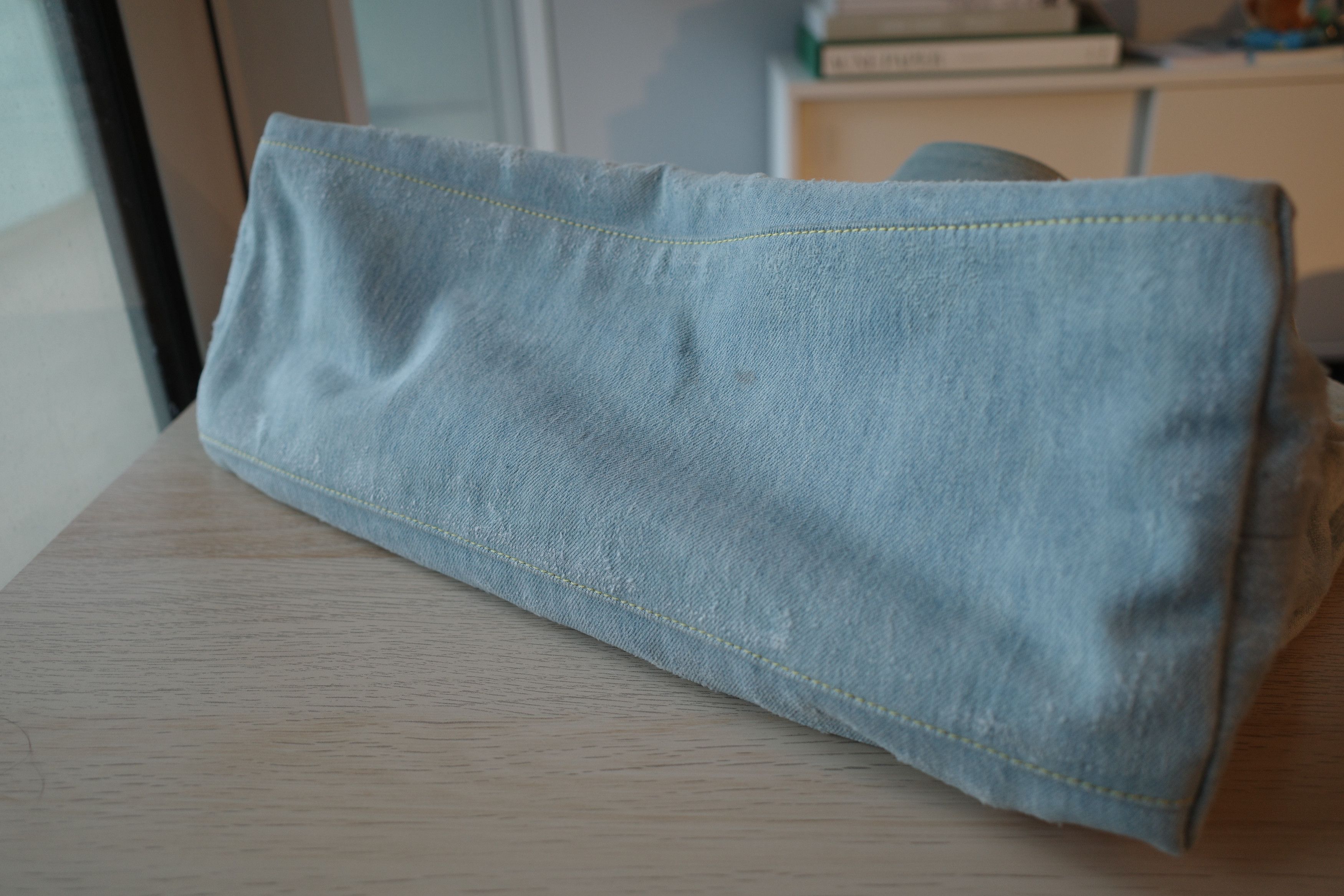 Acne Studios Distressed Denim Logo Shopper Tote Bag Size ONE SIZE - 15 Thumbnail