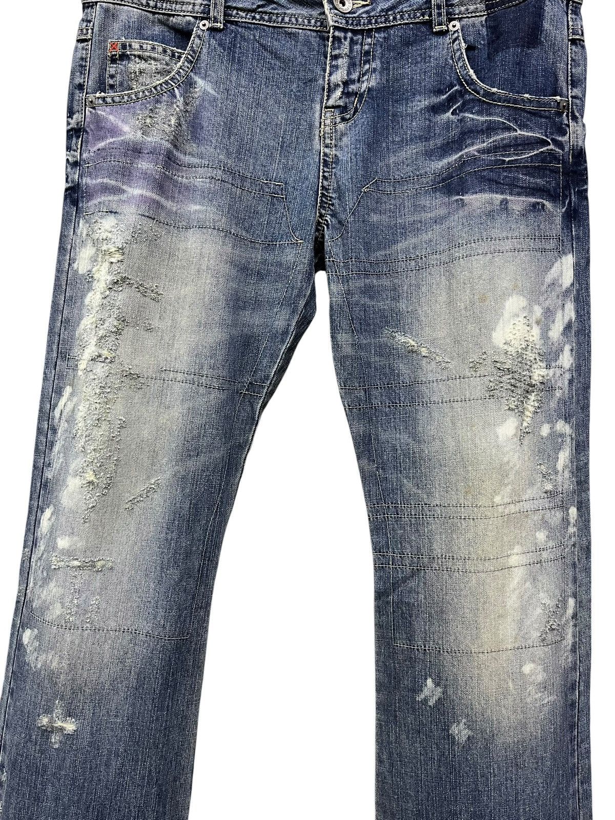 Cook Jeans Cook Jeans Fleur De Lis Grunge Distressed ERD Denim Size US 36 / EU 52 - 3 Thumbnail