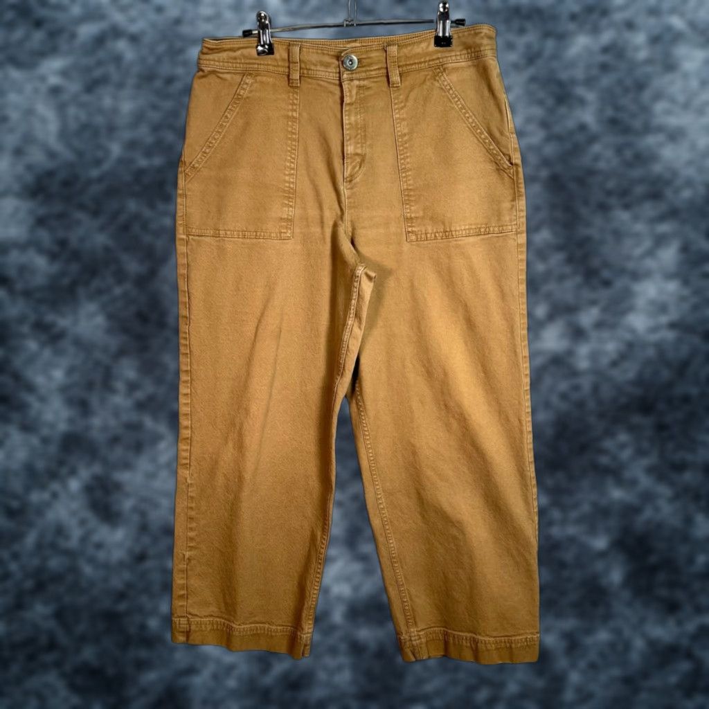 Vans Vans Womens Size 29 Tan High-Waisted Cropped Straight Leg Pants Cotton Blend Size 29" - 1 Thumbnail
