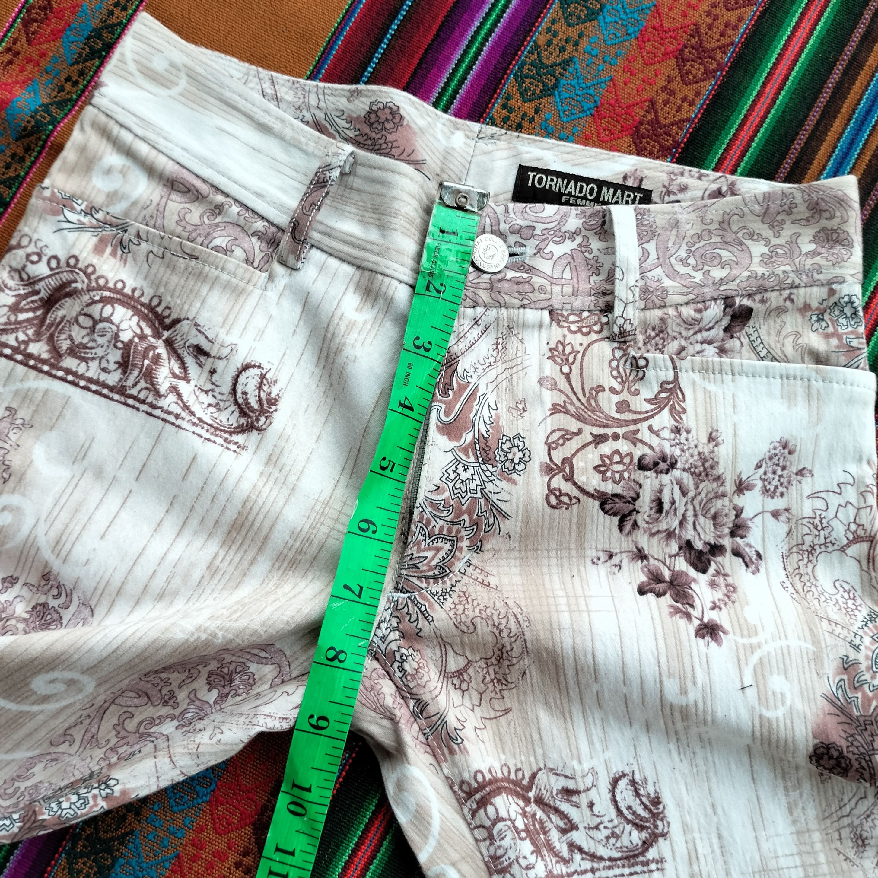 Tornado Mart floral flare pants with belt snake skin - www