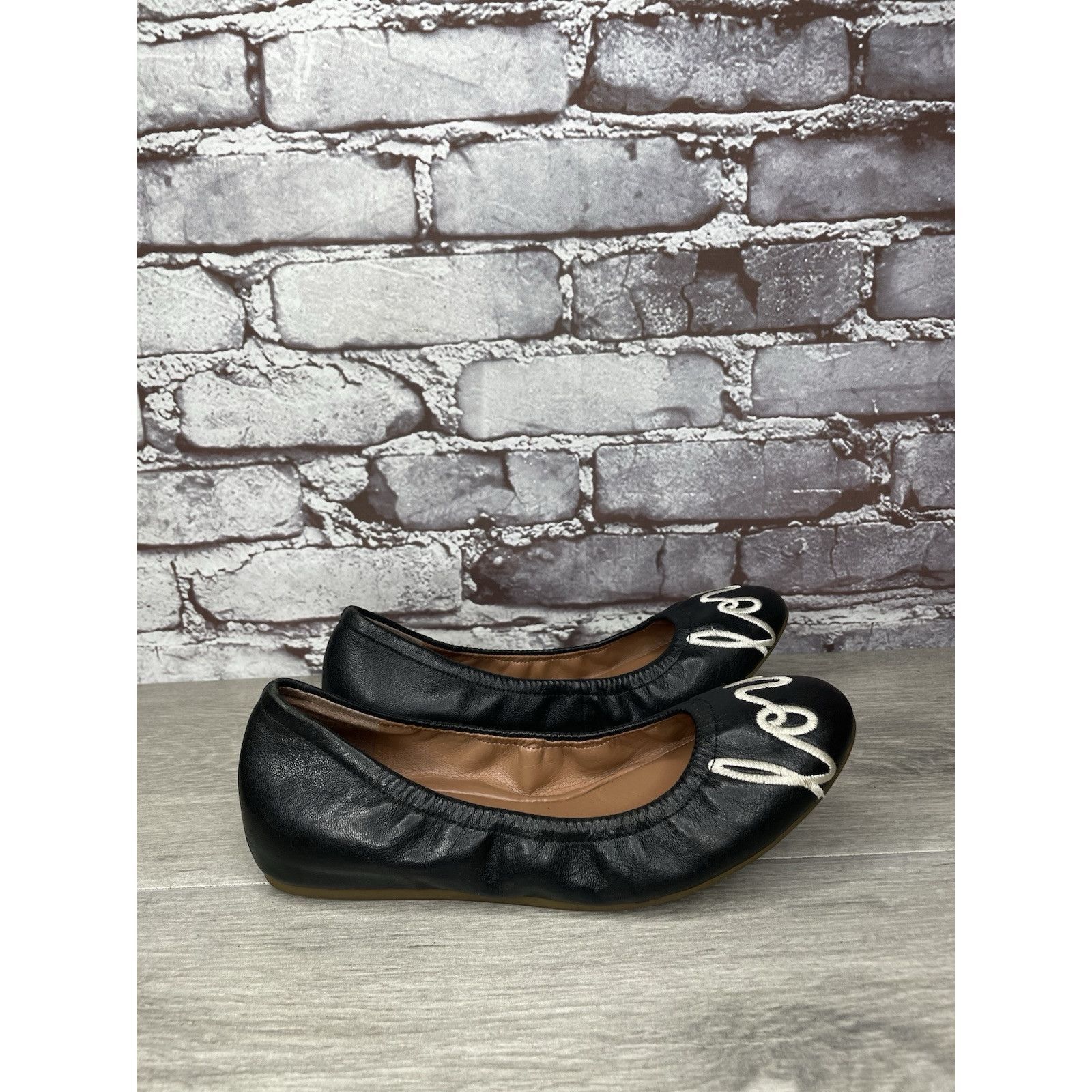 Other Ellen Degeneres ED Love Black Leather Ballerina Flats Shoes Size US 6 / IT 36 - 18 Thumbnail