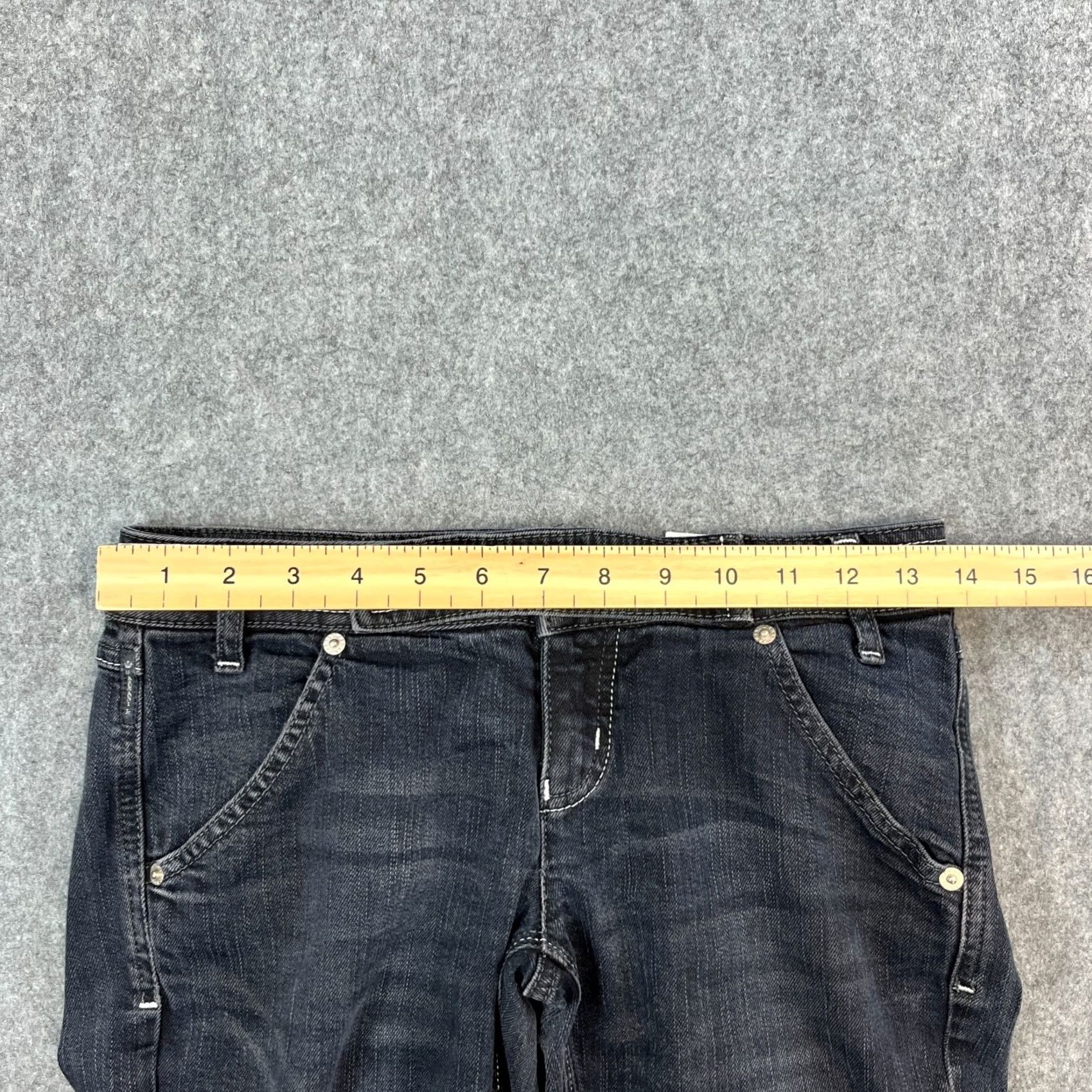 Vintage Armani Jeans Jeans Slim Skinny 28 32 UK10 Blue Low Rise AJ Sequin Spellout Womens Style: Skinny Baggy? Size 32" / US 10 / IT 46 - 7 Thumbnail